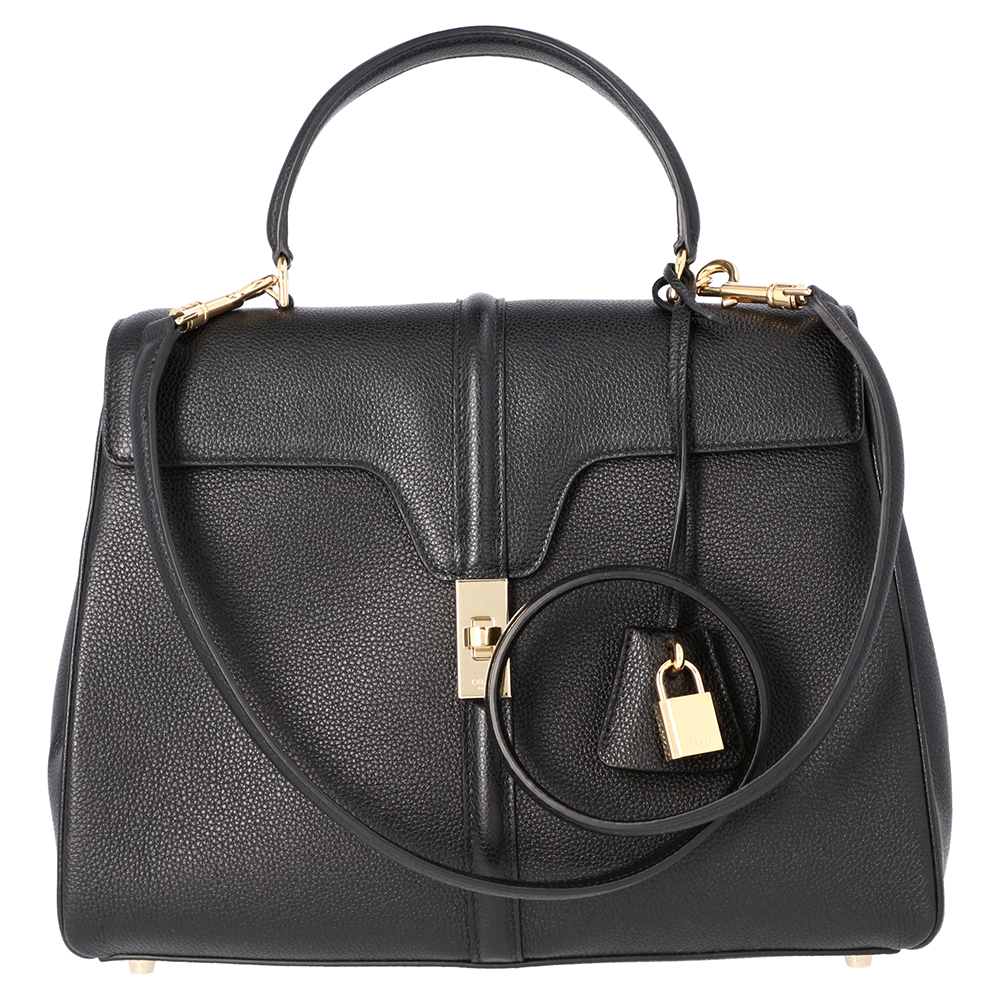 

Celine Black Satinated Calfskin Leather 16 Medium Bag