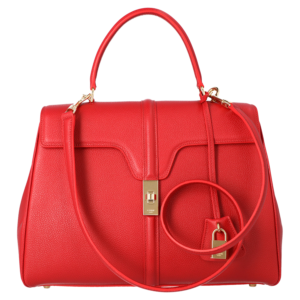 

Celine Red Satinated Calfskin Leather 16 Medium Bag