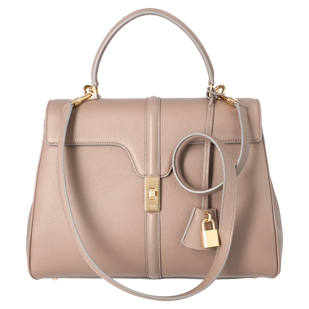 

Celine Light Brown Satinated Calfskin Leather 16 Medium Bag