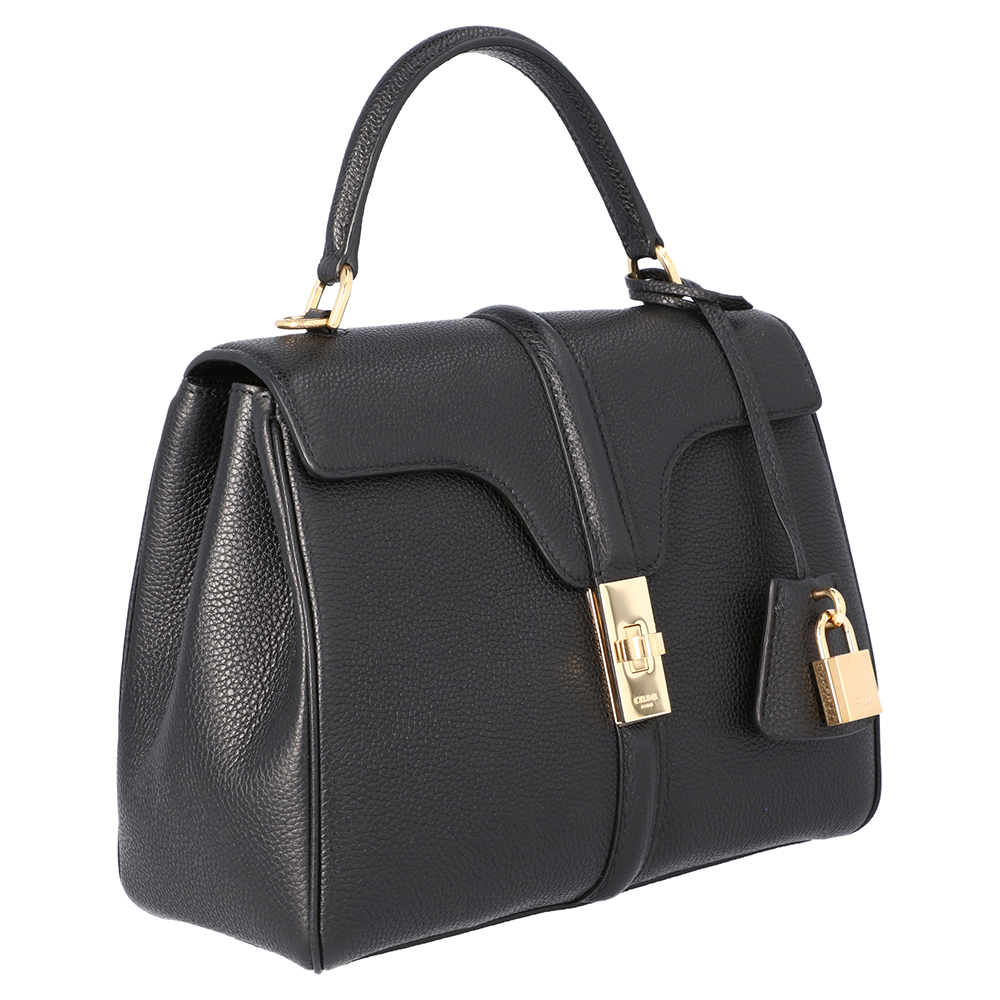 

Celine Black Satinated Calfskin Leather Small 16 Bag