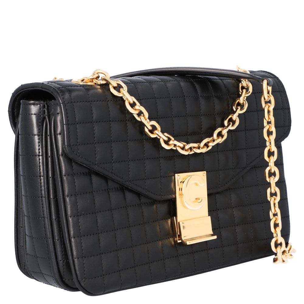 

Celine Black Quilted Leather Medium C Shoulder Bag