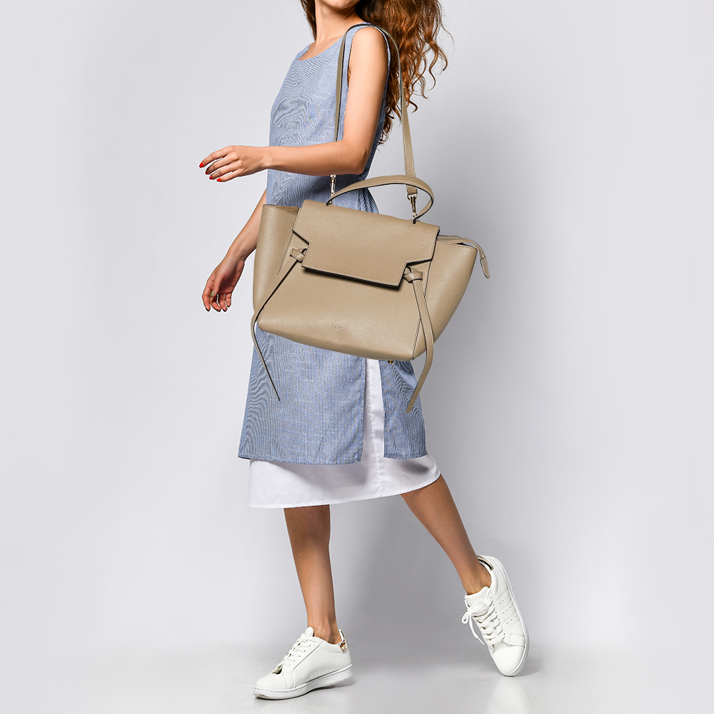

Celine Grey Leather Mini Belt Top Handle Bag