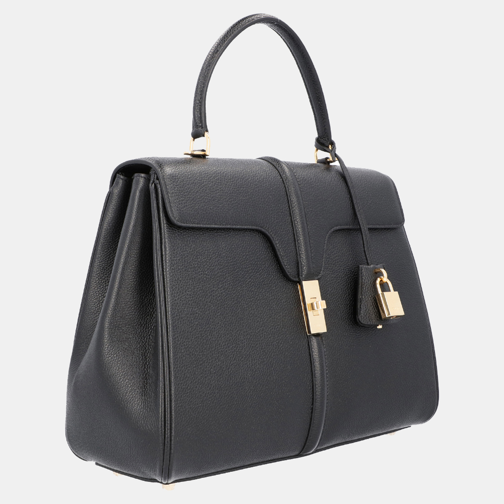 

Celine Black Natural Calfskin Leather Medium 16 Bag
