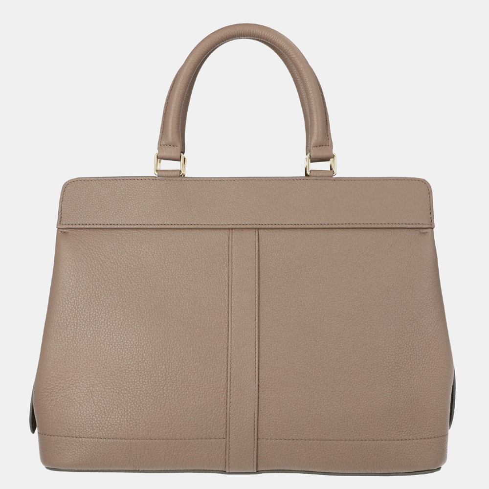 

Celine Beige Grained Calfskin Leather Cabas De France Medium Bag