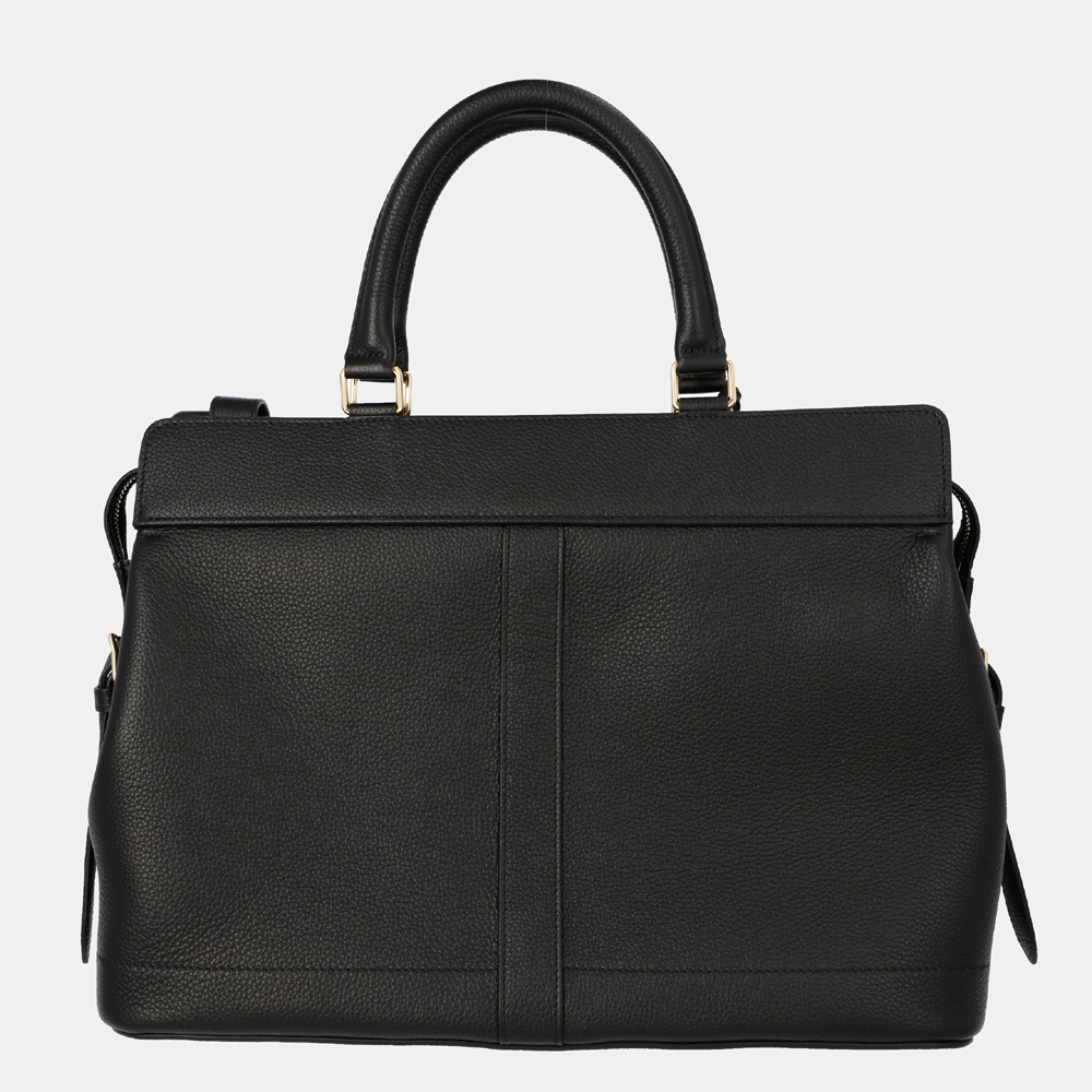 

Celine Black Grained Calfskin Leather Cabas De France Medium Bag