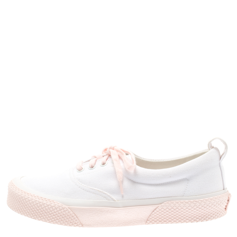 

Celine White/Pink Canvas 180 degree Sneakers Size