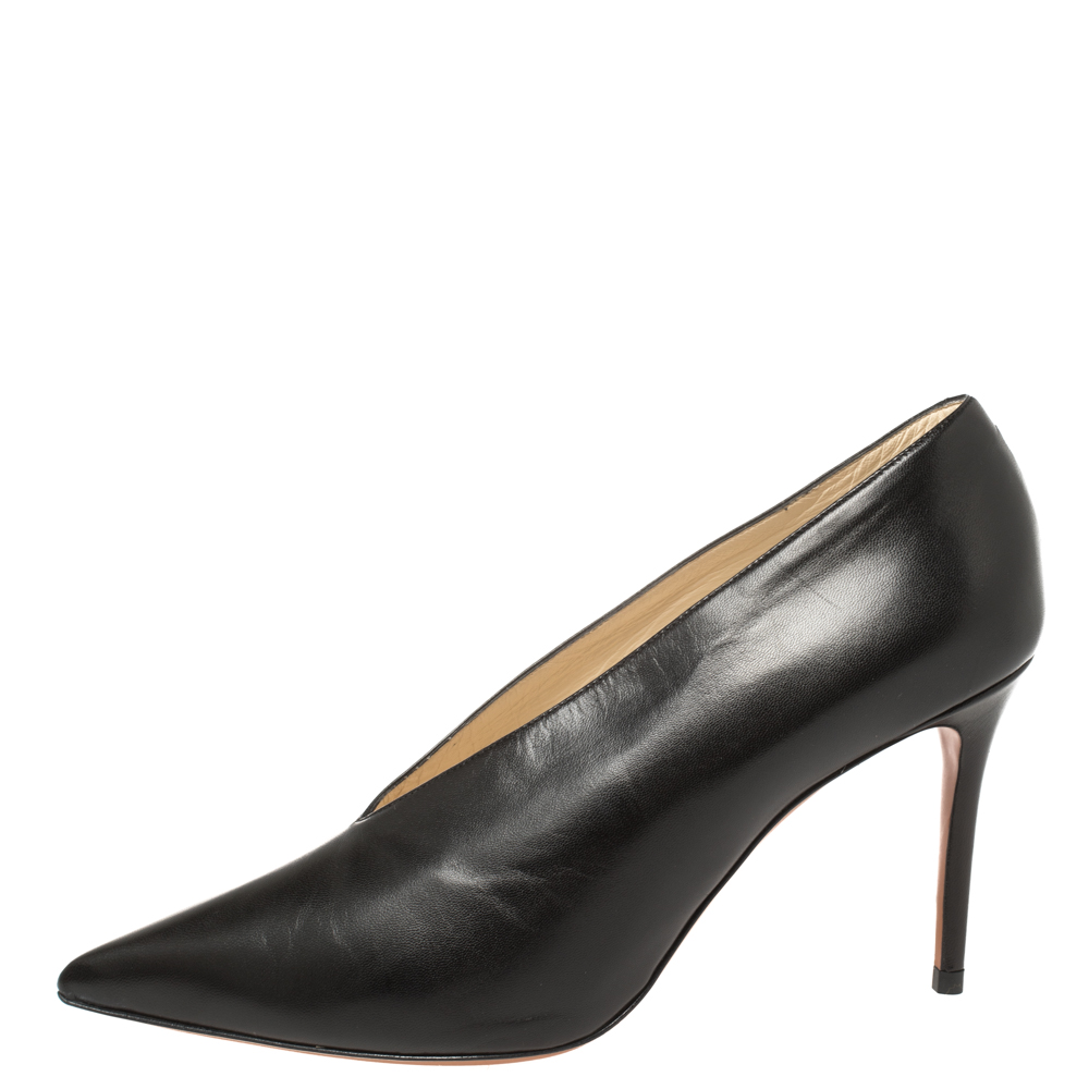 

Celine Black Leather V Neck Pointed Toe Pumps Size