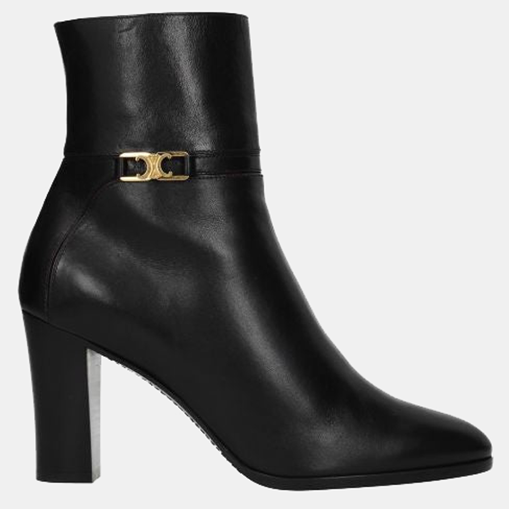 

Celine Black Leather Ankle Boots Size US 8.5/EU