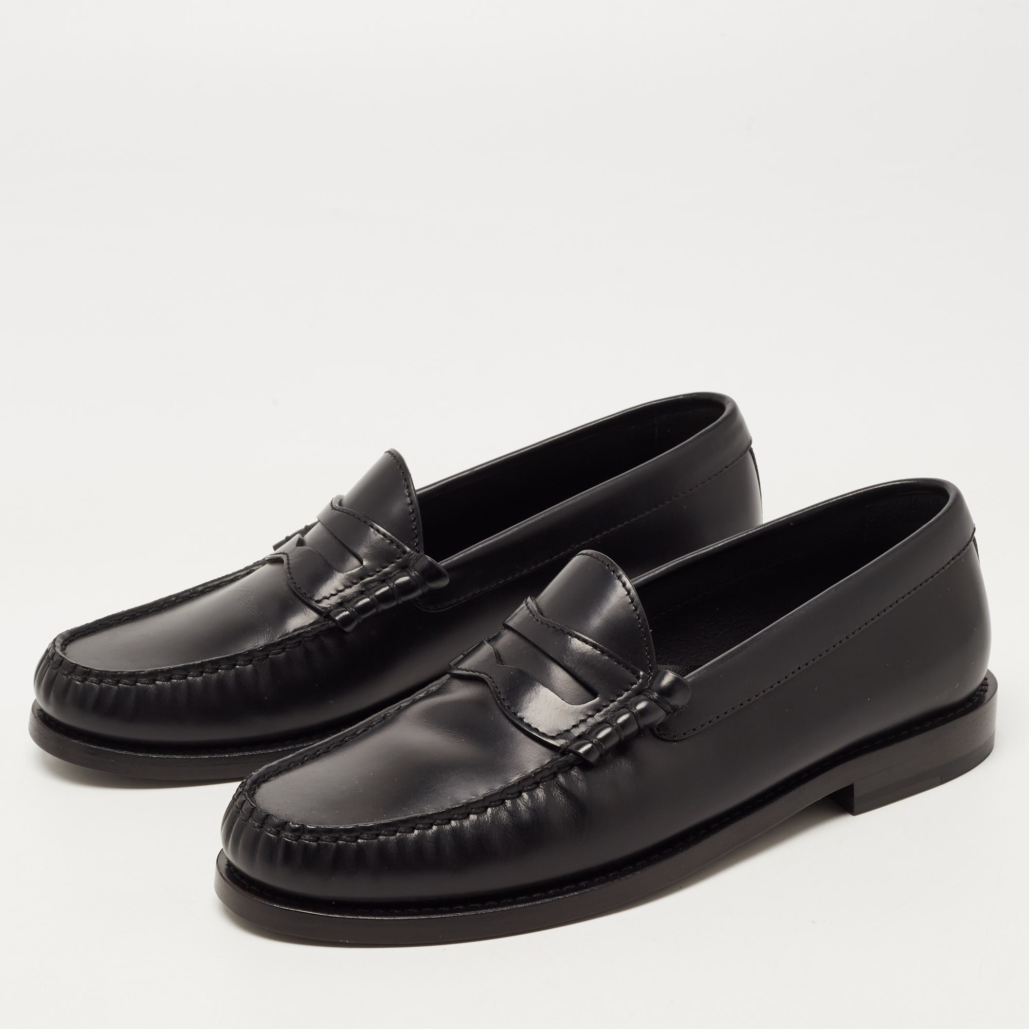 

Celine Black Leather Penny Slip On Loafers Size