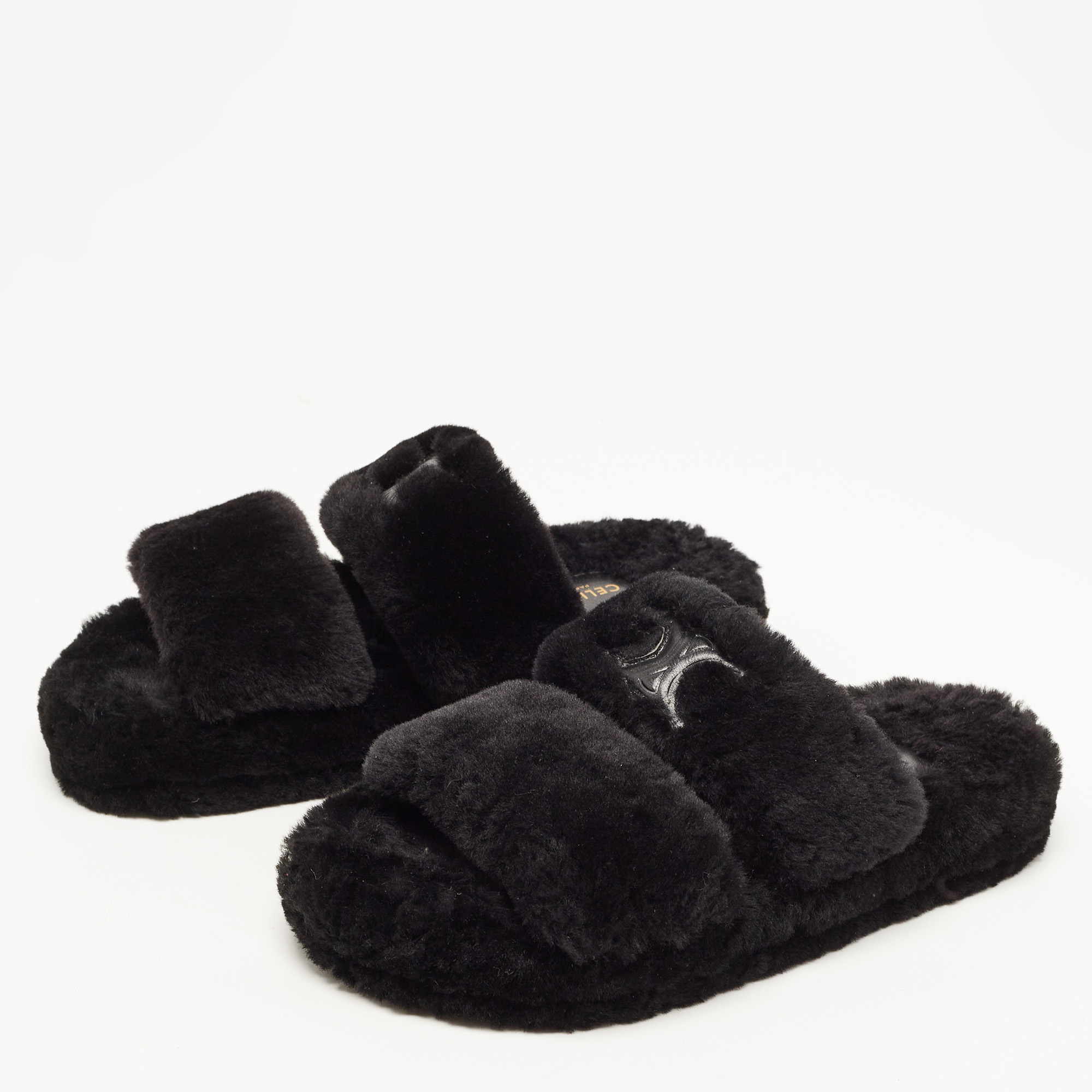 

Celine Black Fur Slides Size