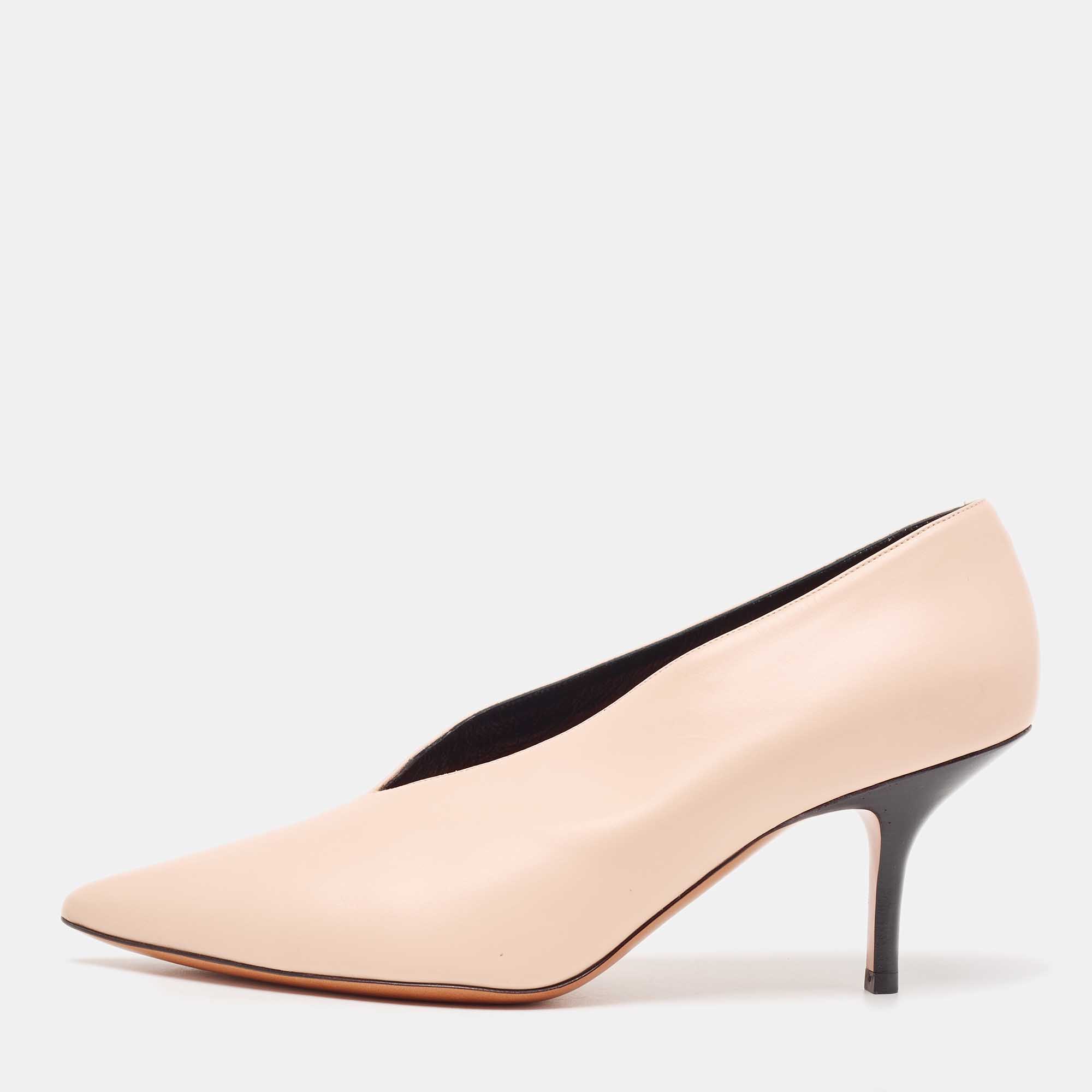 

Celine Pink Leather V Neck Pointed Toe Pumps Size