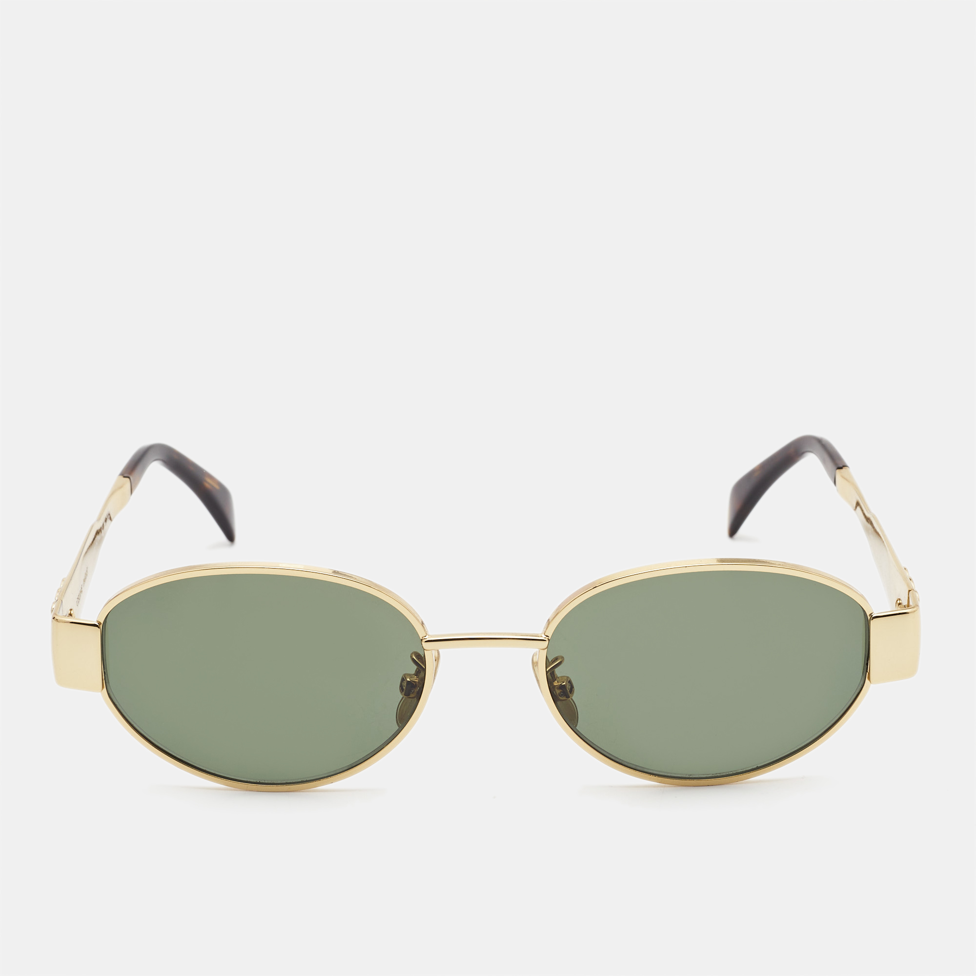 

Celine Gold Tone/Green CL40235U Triomphe Oval Sunglasses