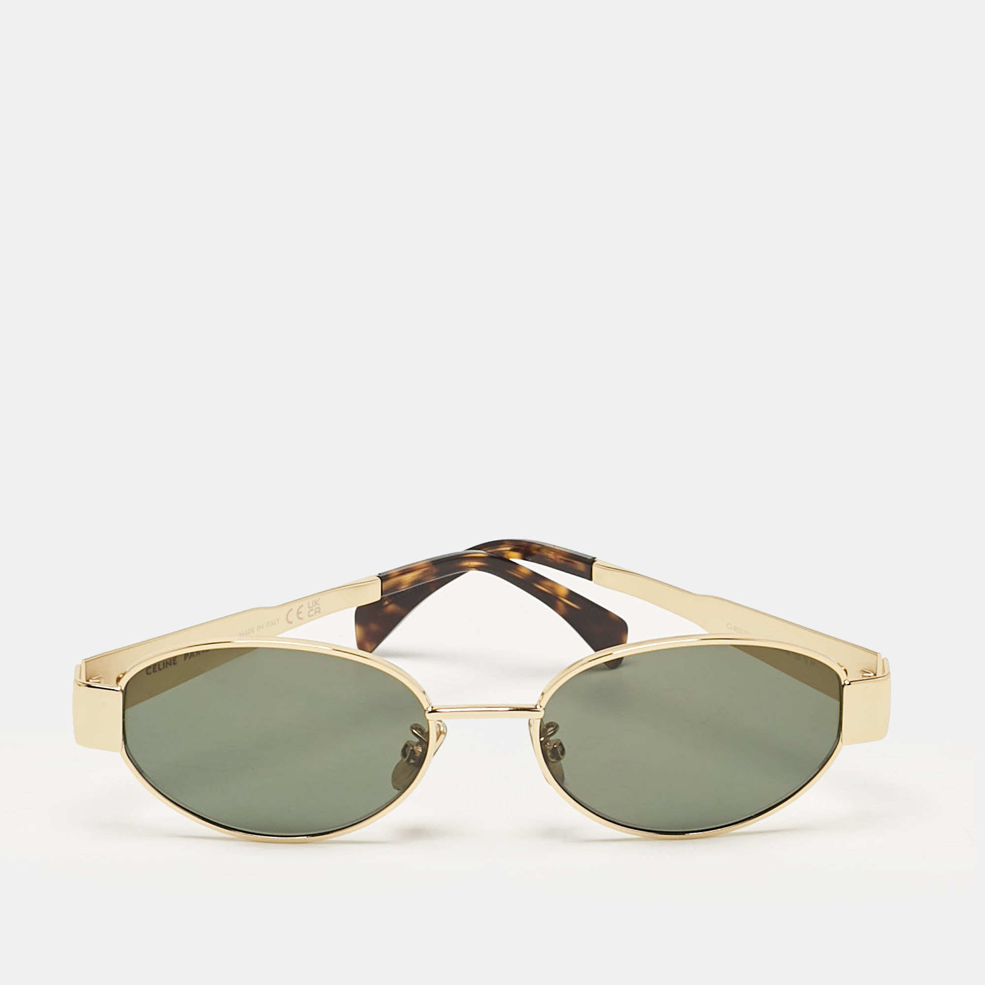 

Celine Green/Gold CL40235U Oval Sunglasses, Black