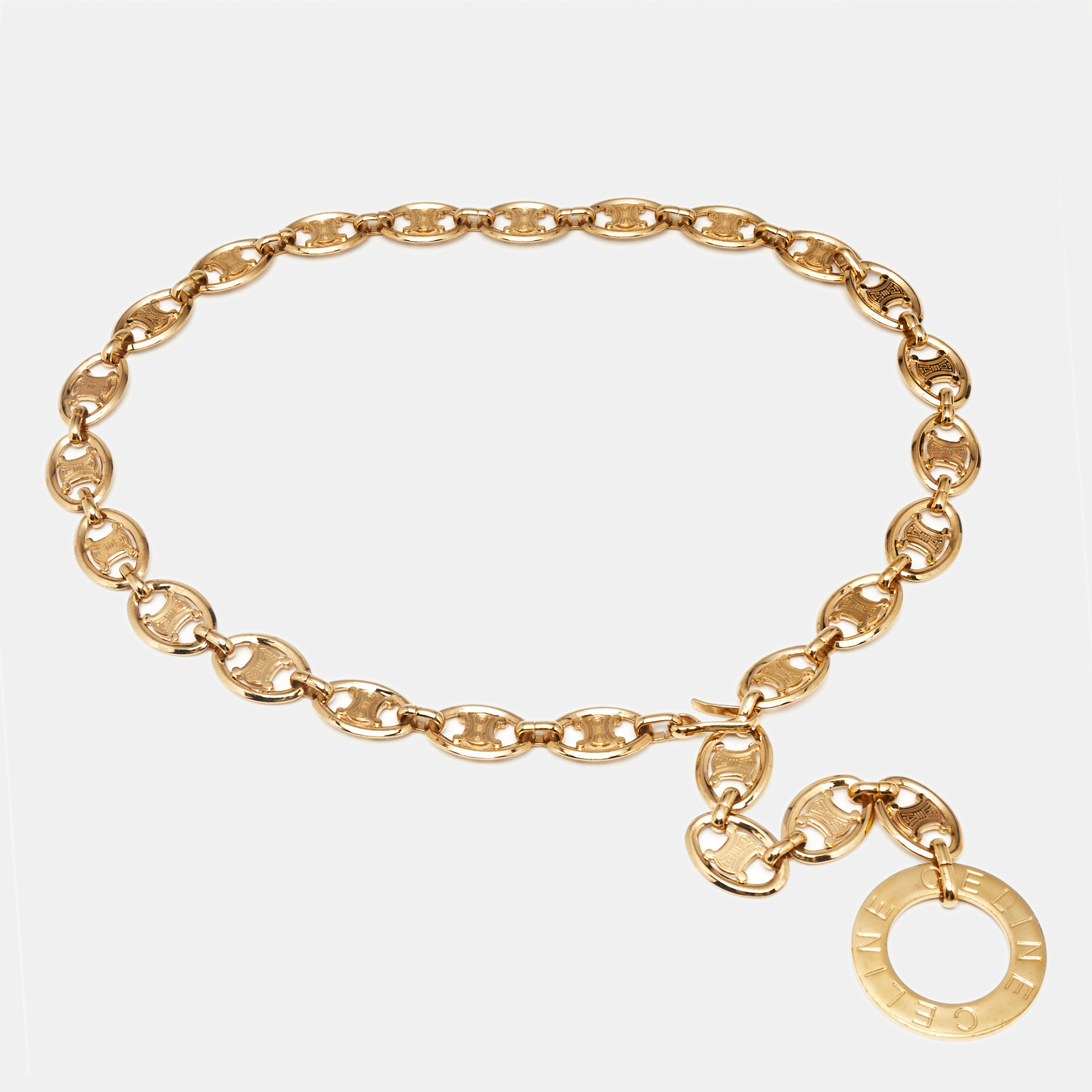 

Celine Logo Link Gold Tone Belt