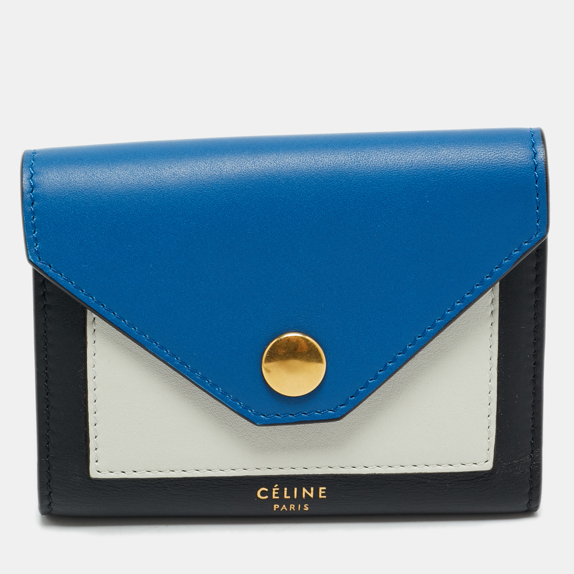 

Celine Tricolor Leather Envelope Key Holder Case, Multicolor