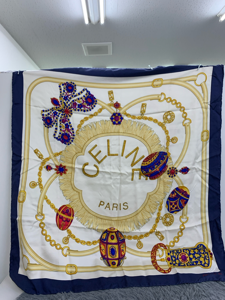 

Celine Blue Printed Silk Scarf
