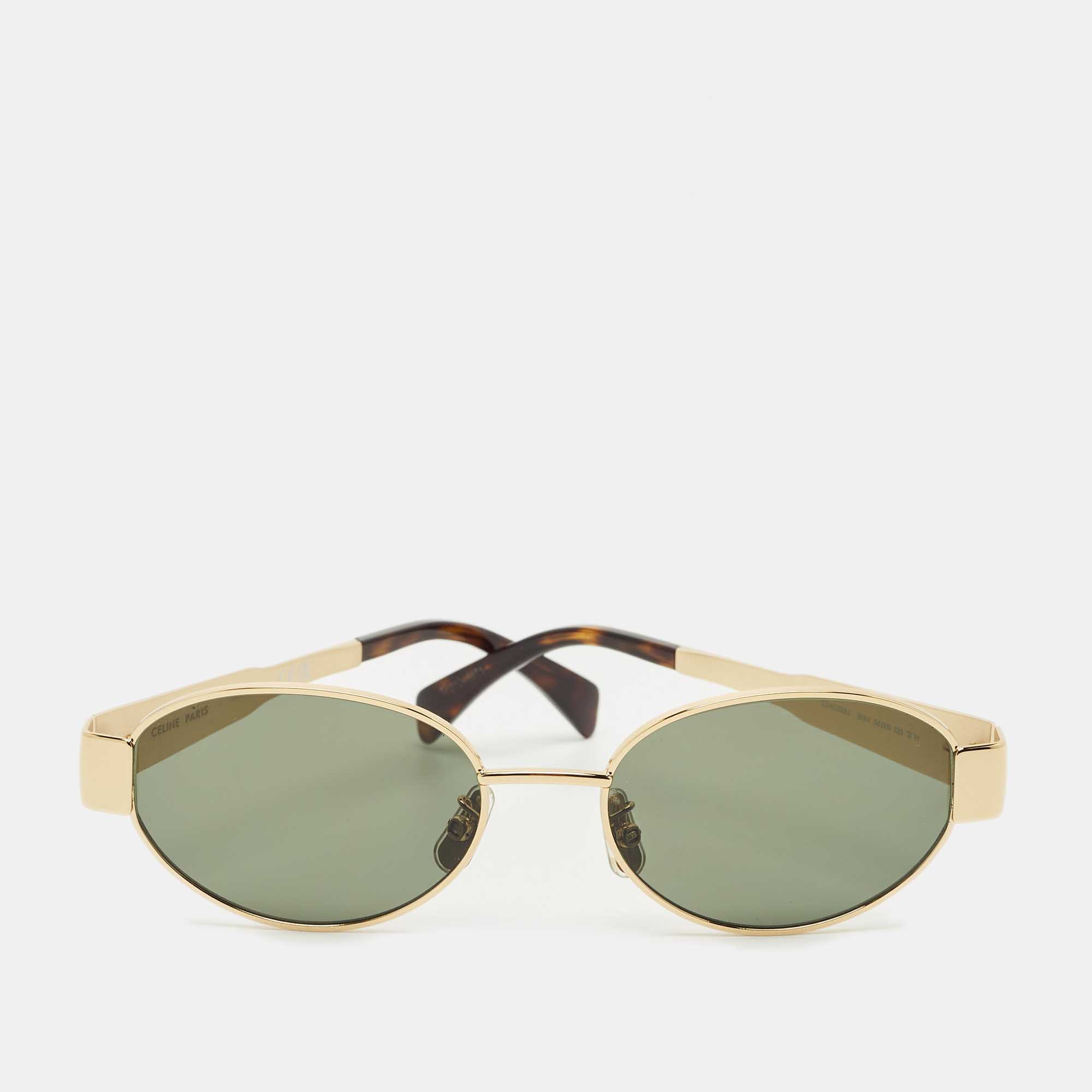 

Celine Black/Gold Tone CL40235U Triomphe Oval Sunglasses