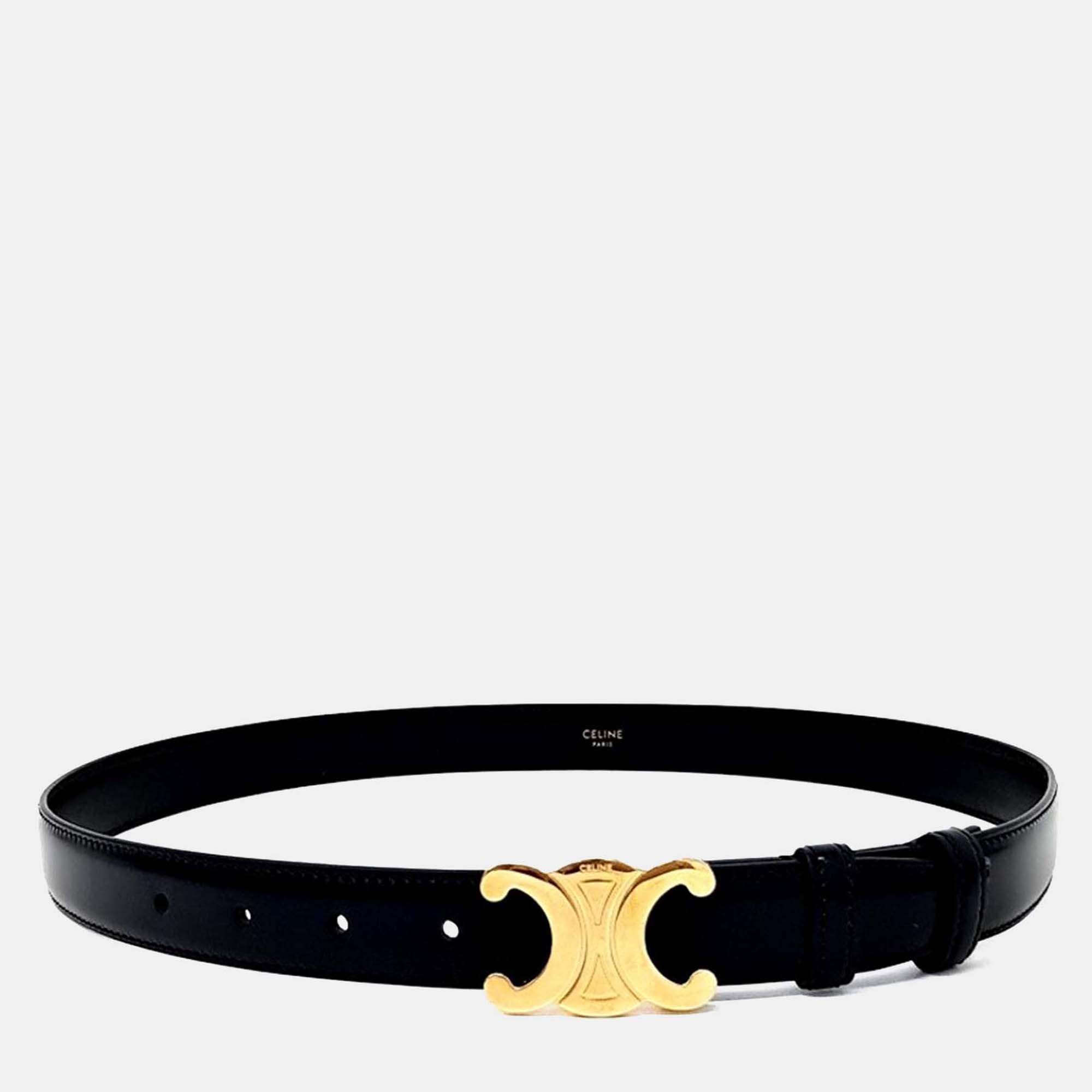 

Celine Black Leather Triumph belt