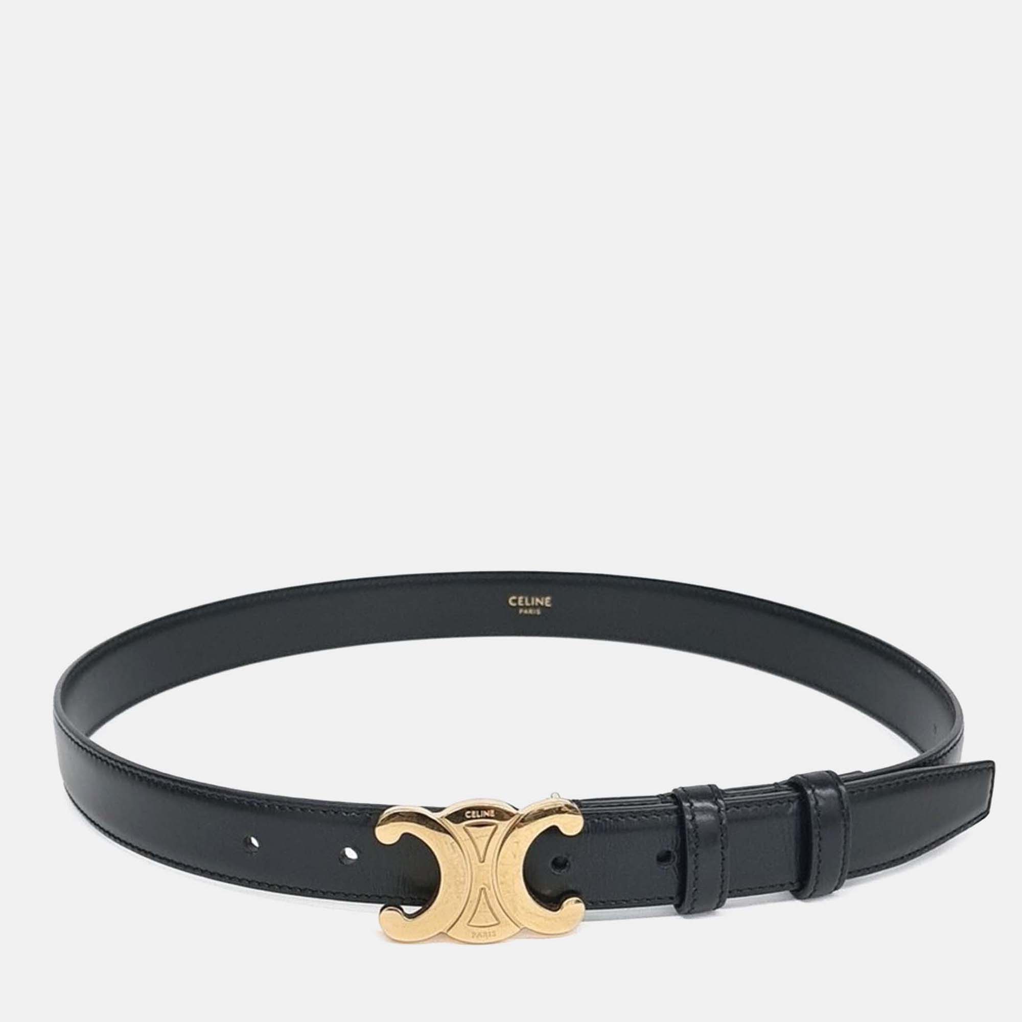 

Celine Black Leather Triumph belt