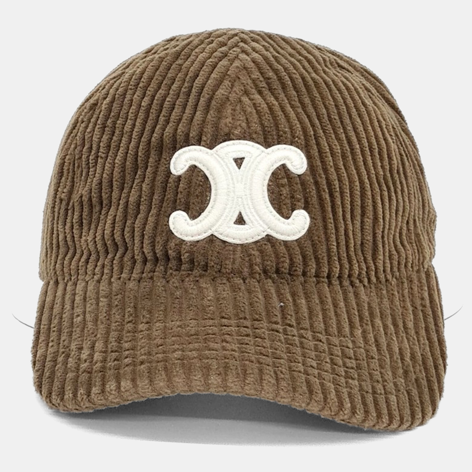 Pre-owned Celine Brown Cotton Corduroy Cap