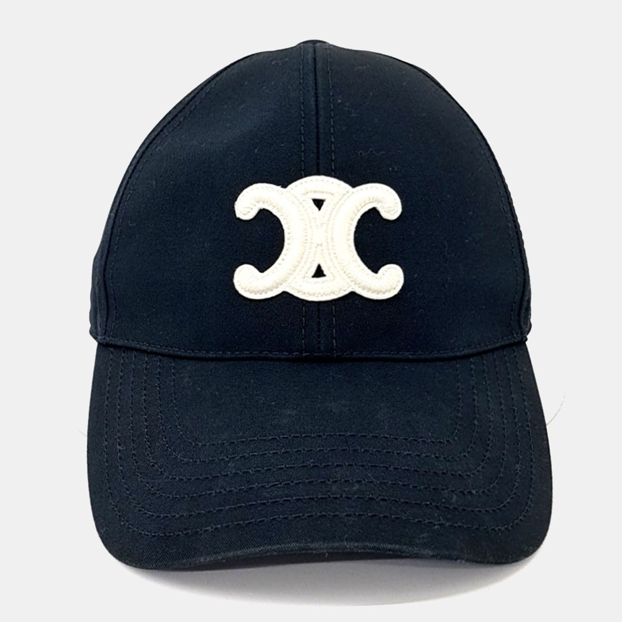 Pre-owned Celine Black Cotton Triumph Cap