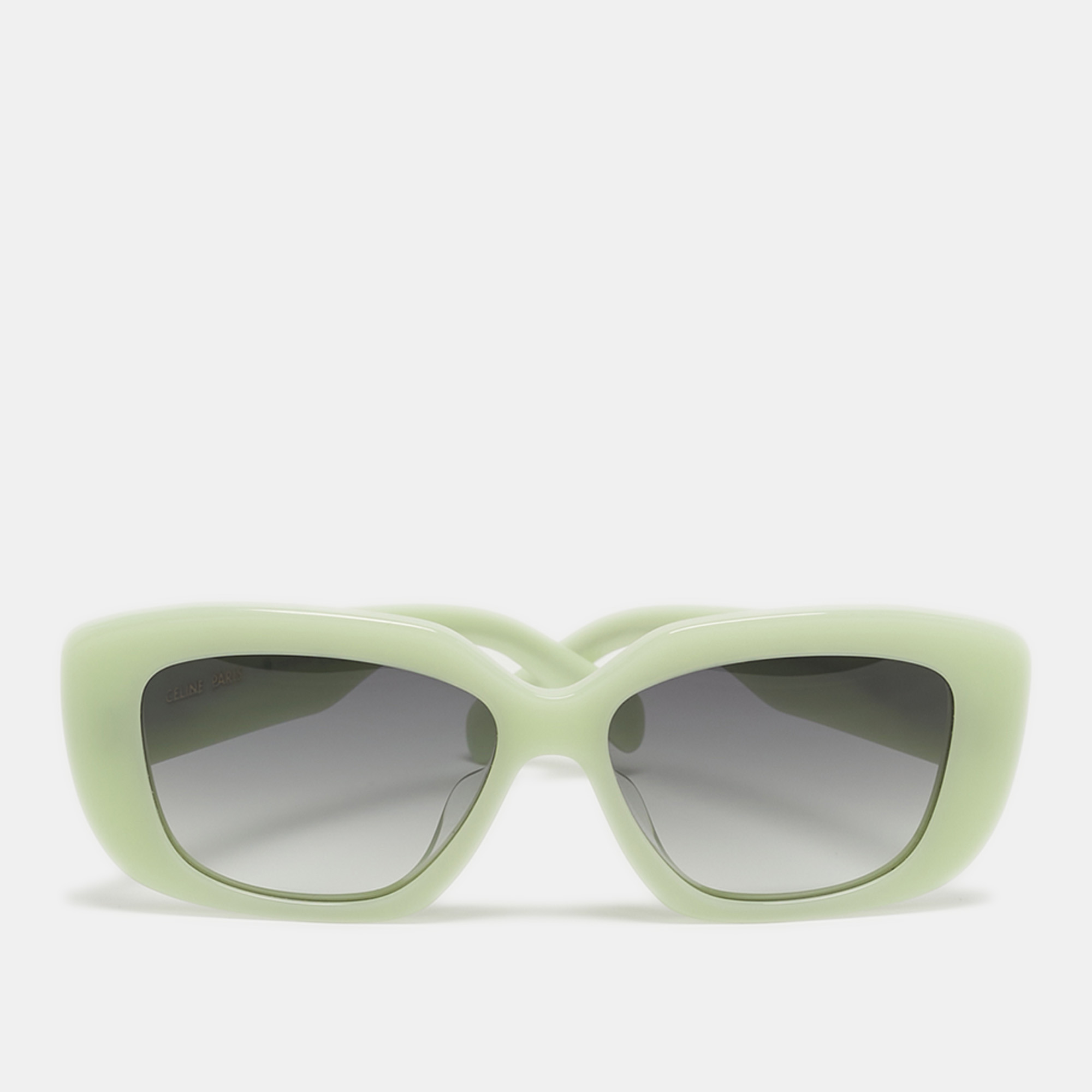 

Celine Light Green/Black CL40216U Triomphe Rectangle Sunglasses