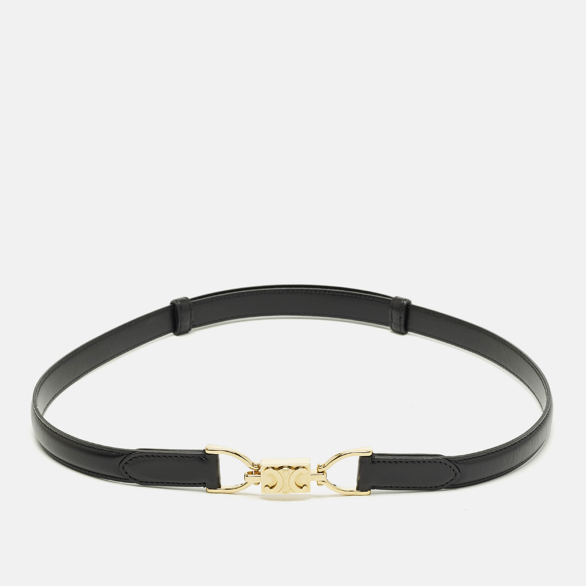 

Celine Macadam Adjustable Buckle Belt Black Leather