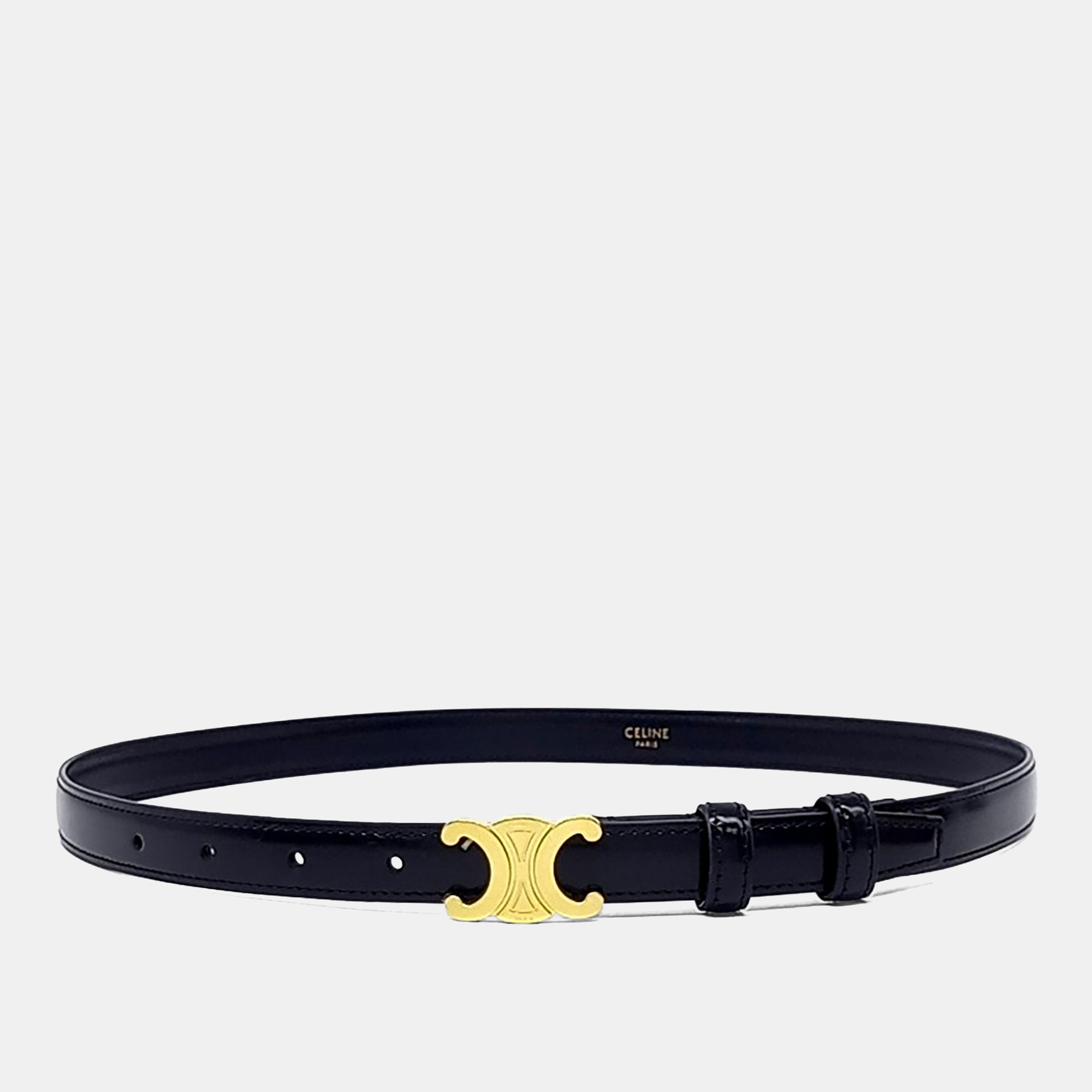 

Celine Leather Triumph Belt, Black
