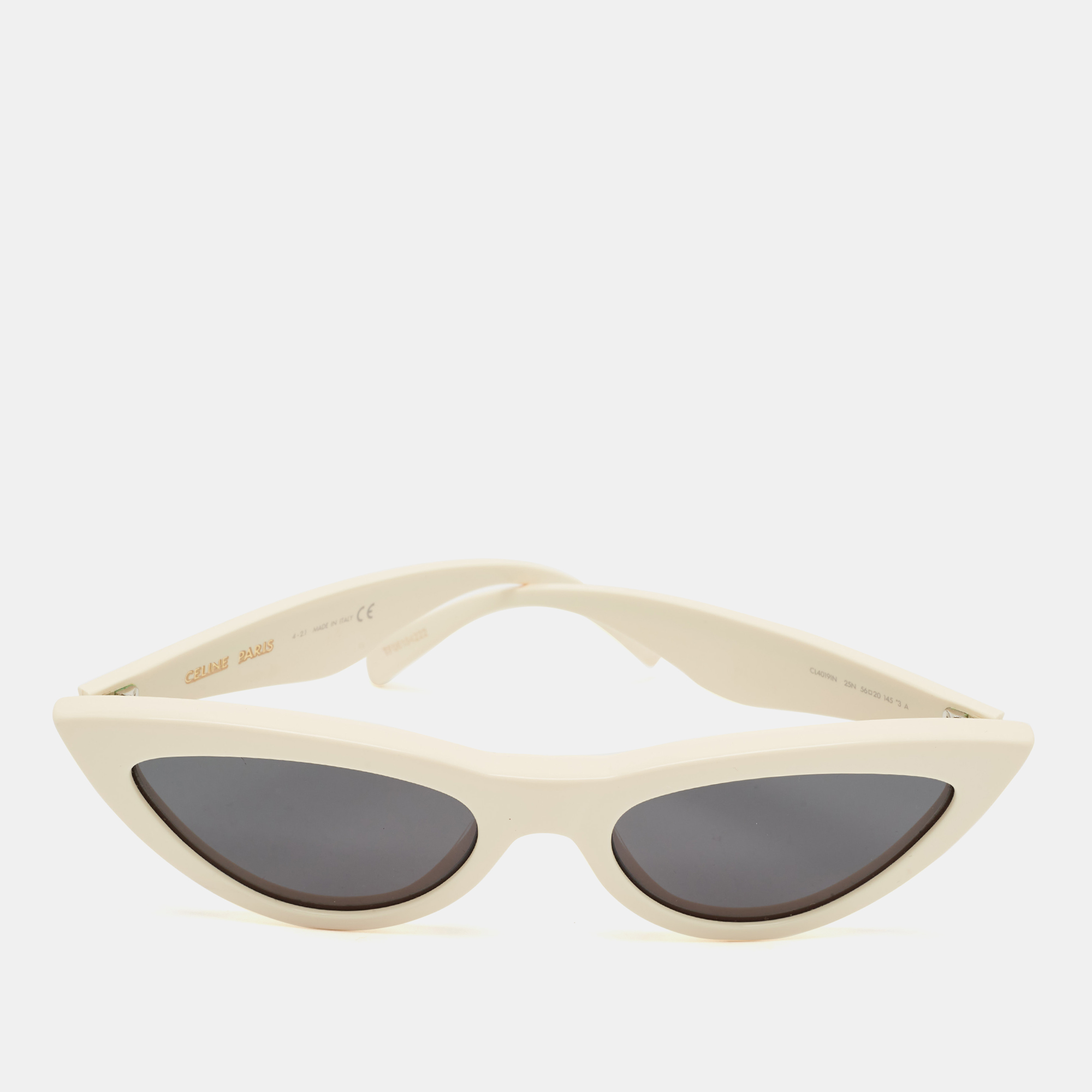 

Celine Off White/ Green CL4019IN Frame Cat Eye Sunglasses