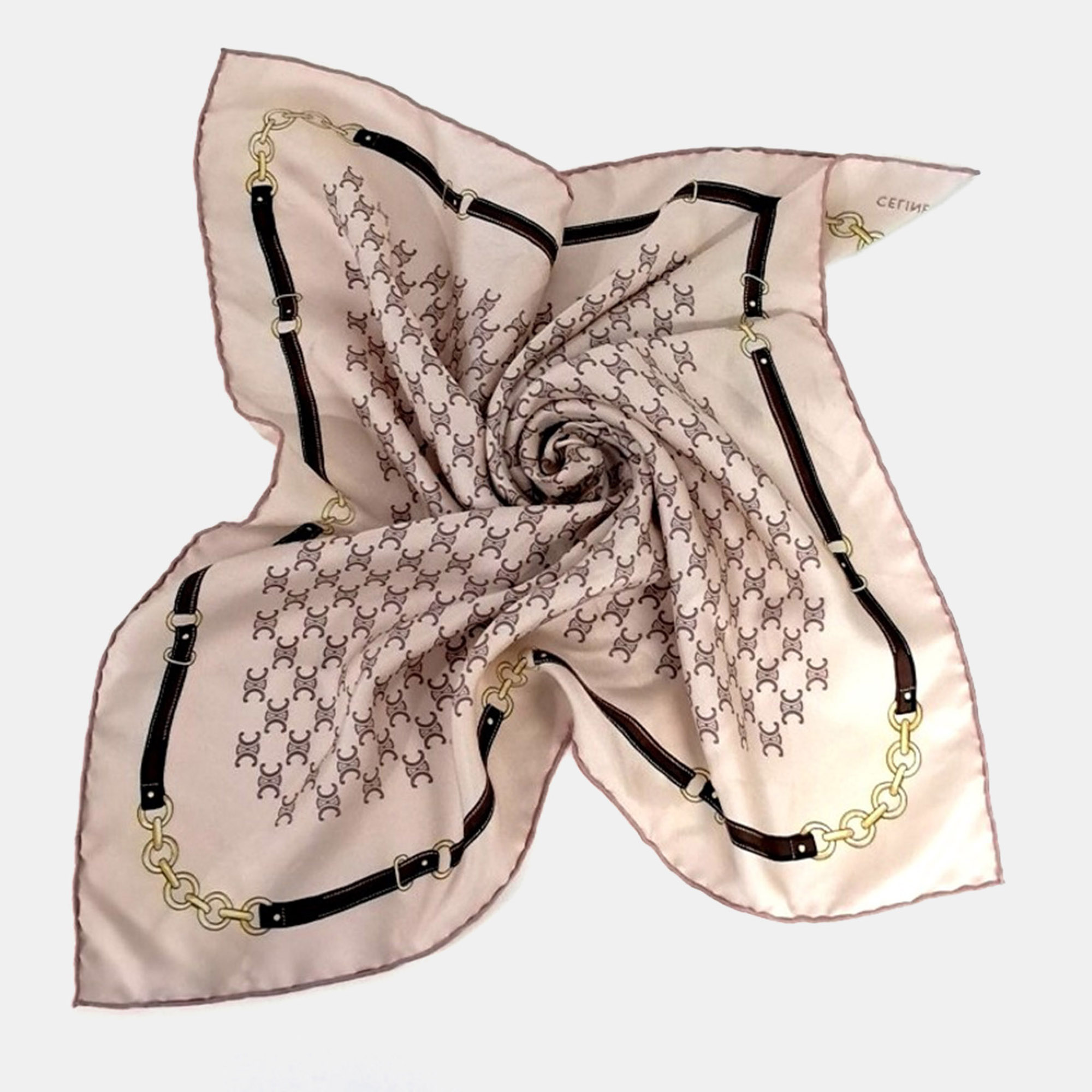Pre-owned Celine Black/pink Silk Scarf