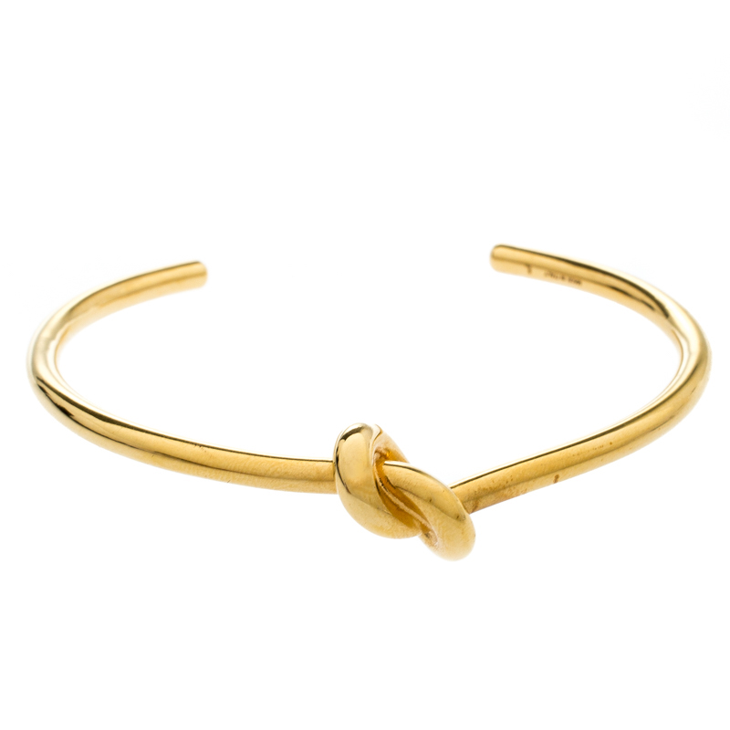 Celine Gold Plated Brass Extra Thin Open Knot Bracelet L