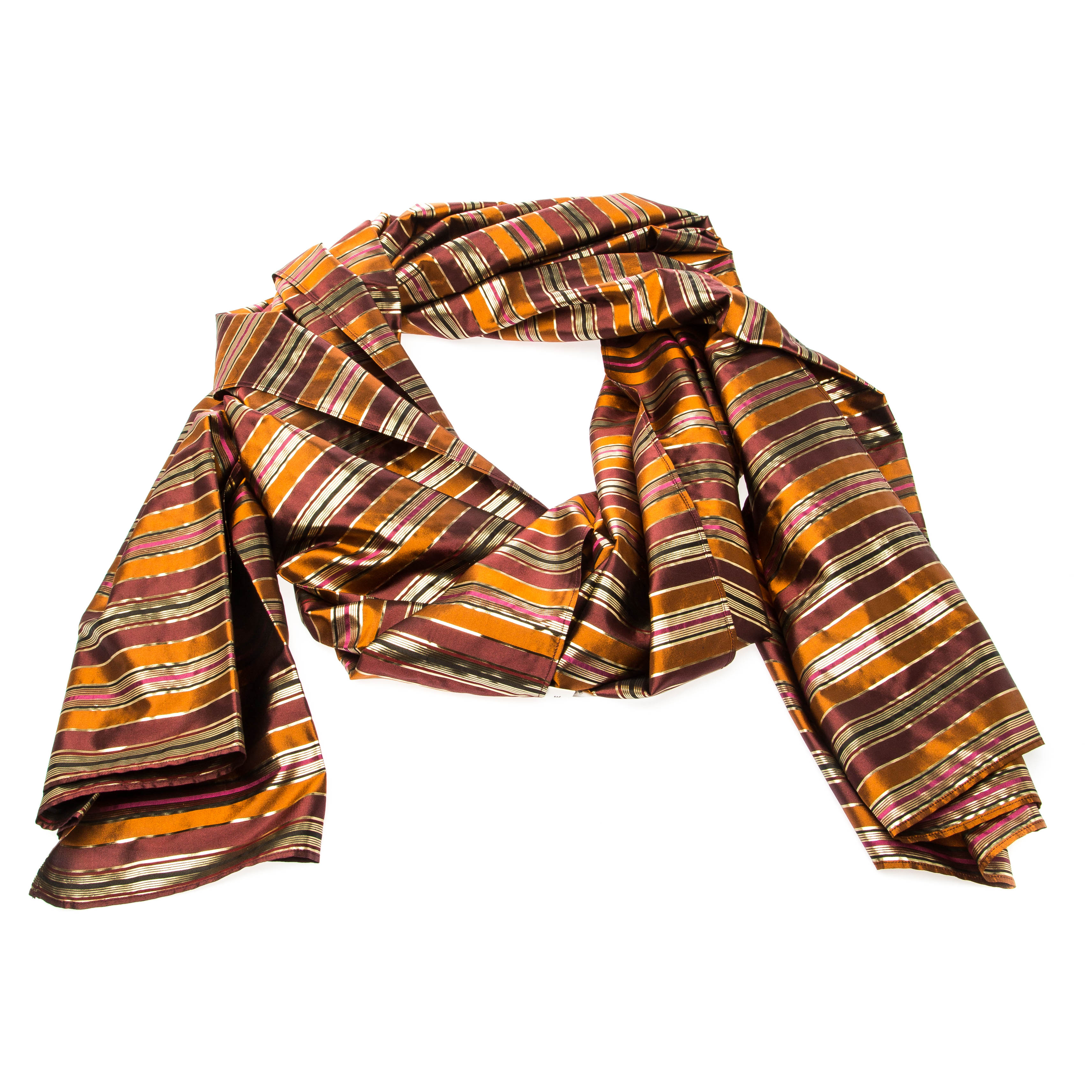 

Celine Multicolor Metallic Striped Silk Scarf