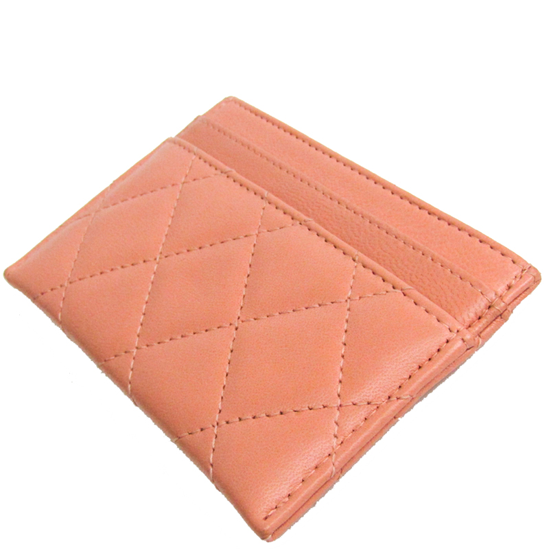 

Chanel Pink Matelasse Leather Card Case