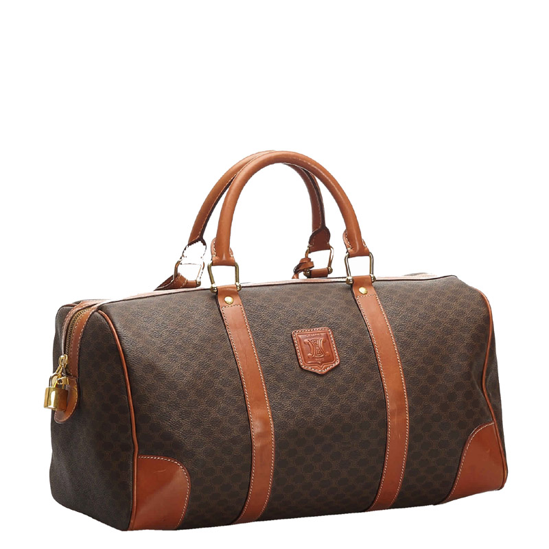 

Celine Brown Macadam Canvas Boston Bag