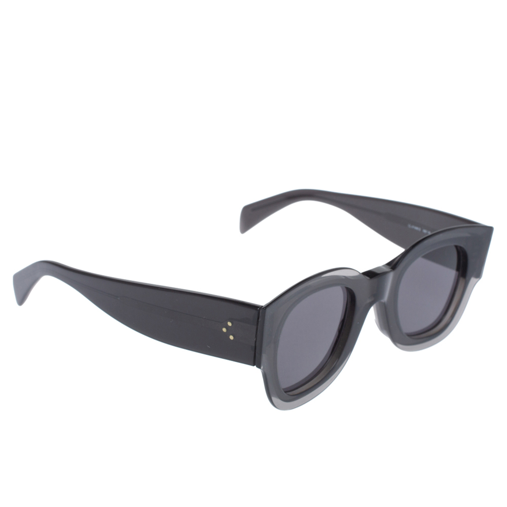 Pre-owned Celine Black/ Grey Cl41446/s Zoe Square Sunglasses