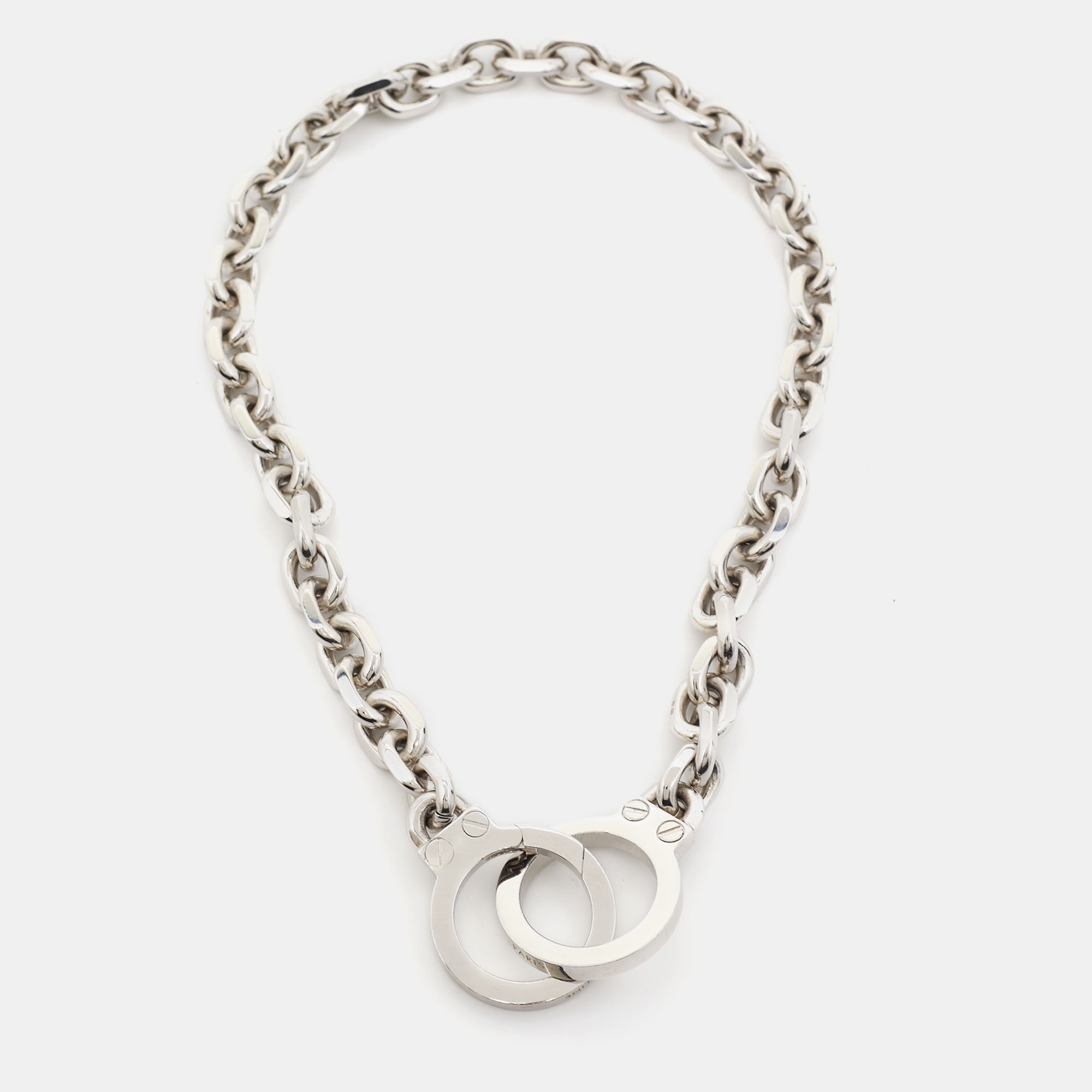 

Celine Handcuff Silver Tone Chain Necklace