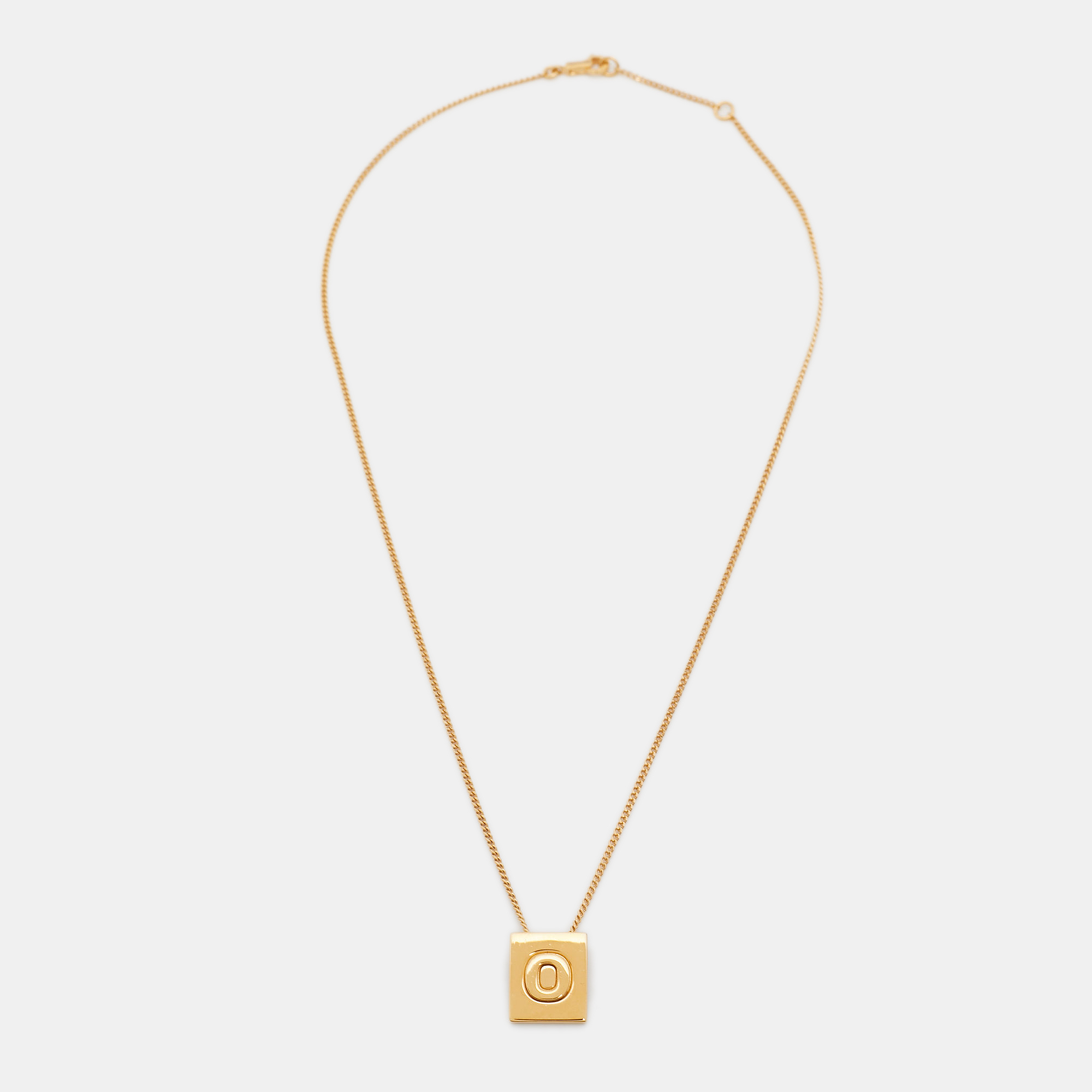 

Céline Gold Tone Alphabet "O" Pendant Necklace