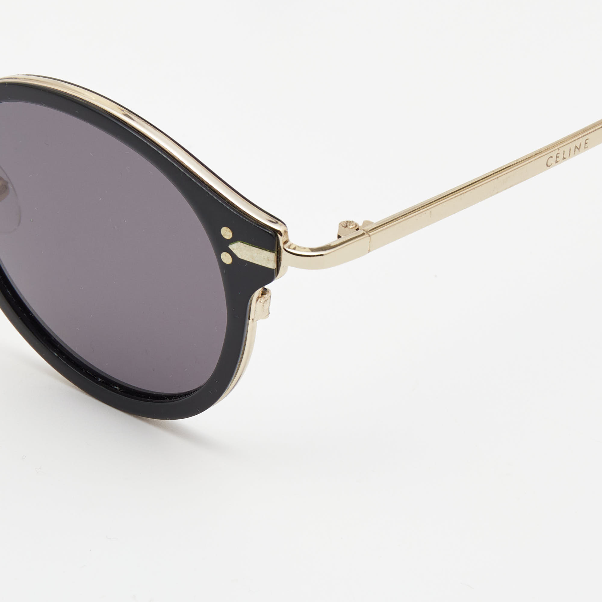 

Celine Black/Gold Frame Round Sunglasses