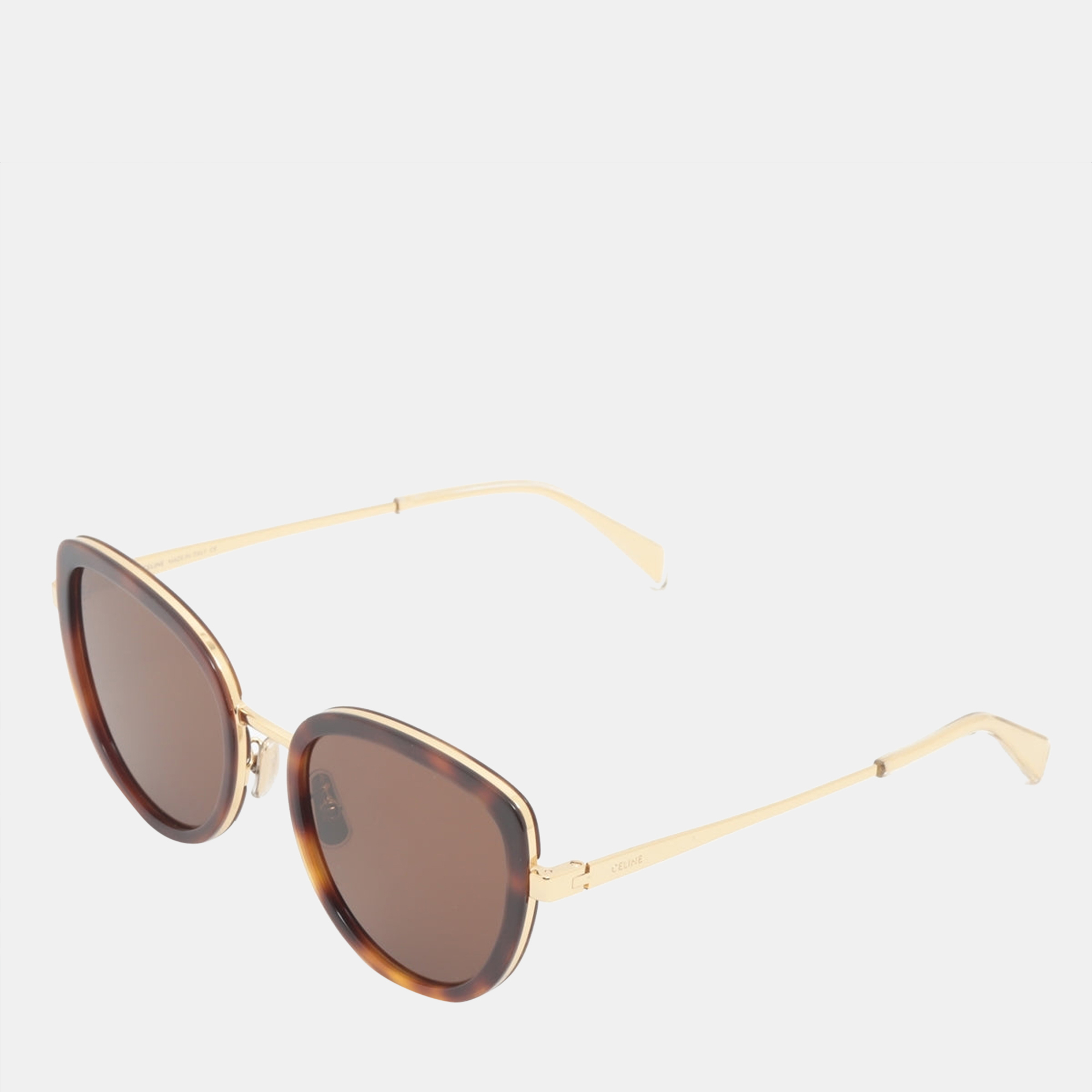 

CELINE Sunglass GP x plastic Gold x brown CL40203U