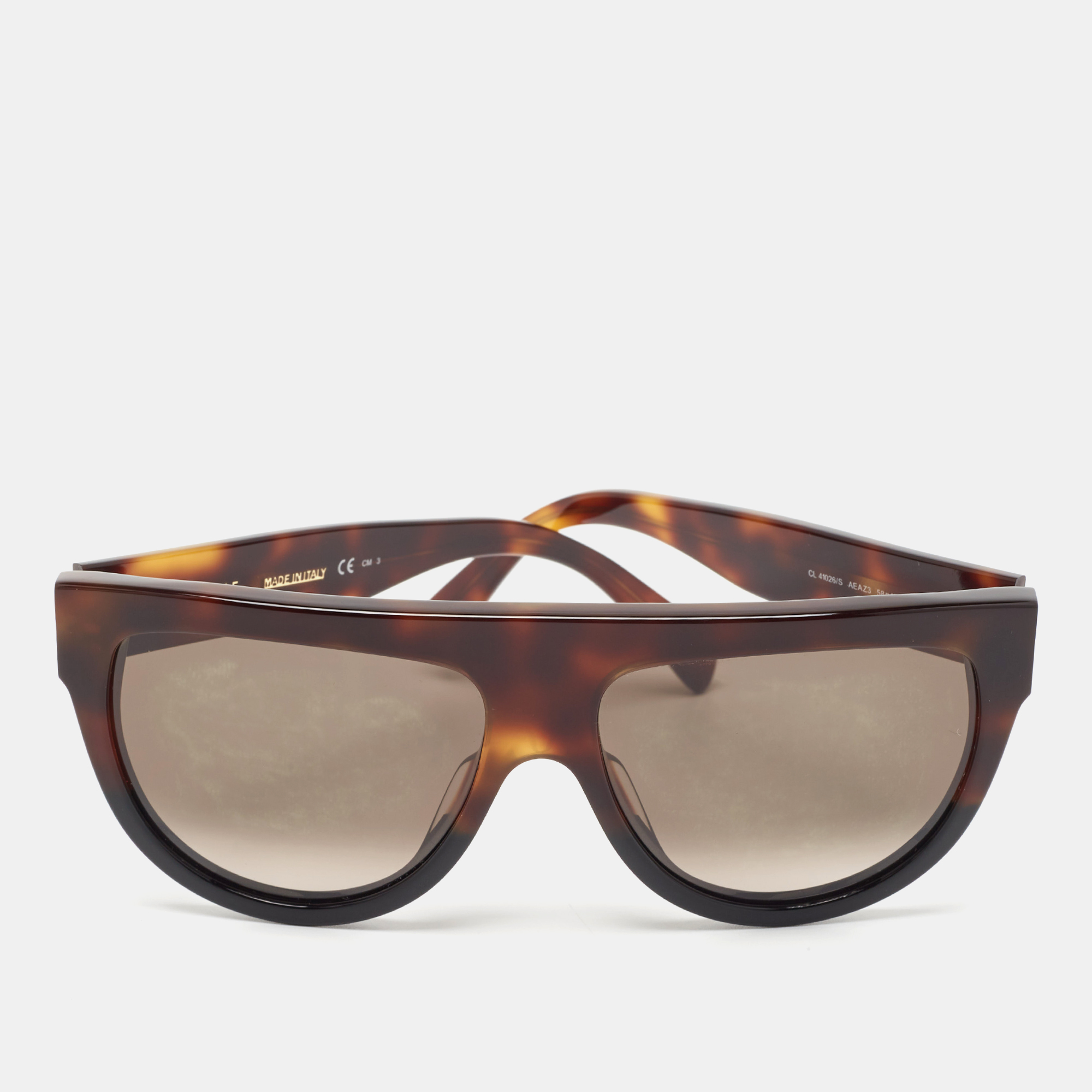

Celine Dark Brown Tortoise CL 41026/S Aviator Sunglasses