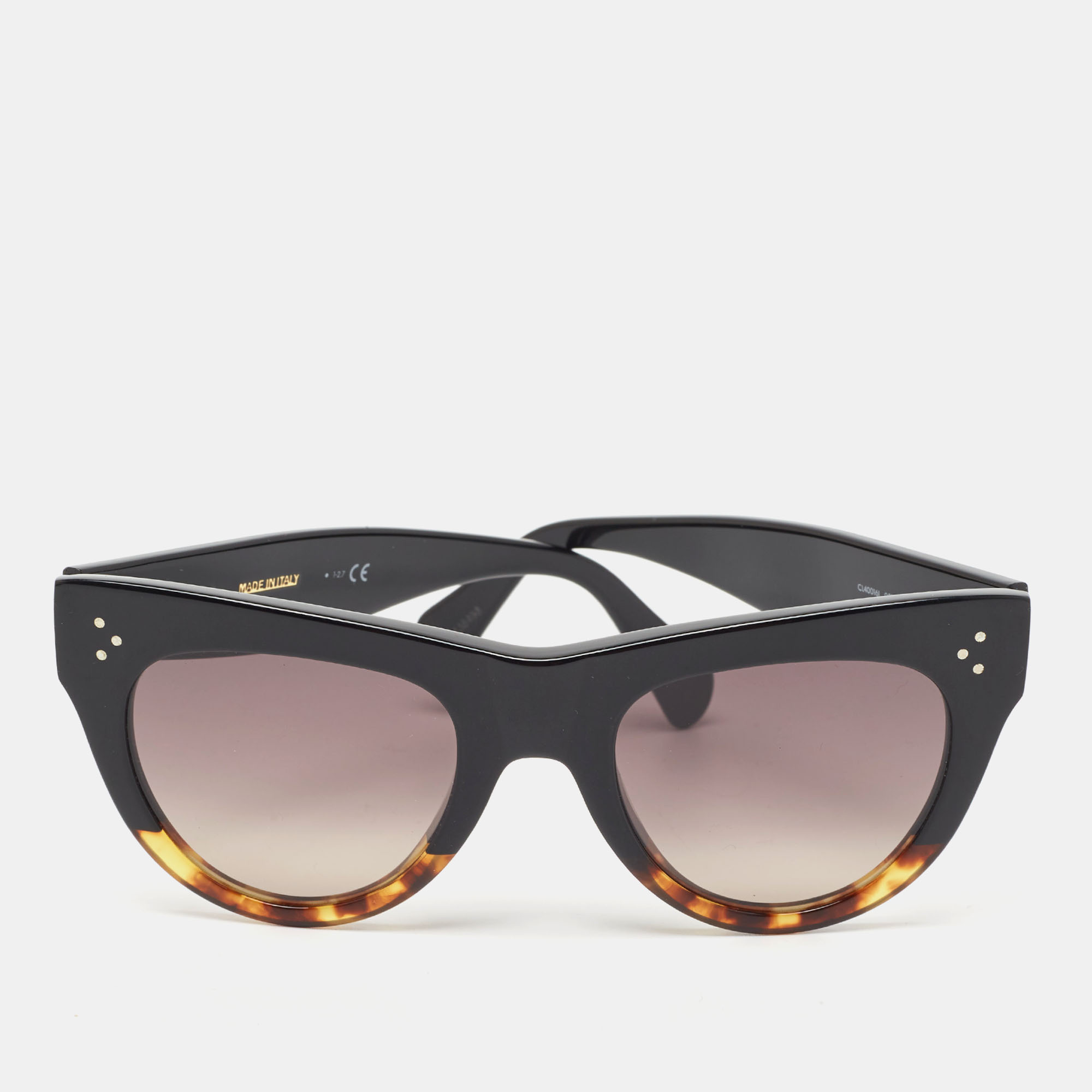 Pre-owned Celine Dark Brown/black Tortoise Cl400161 Sunglasses