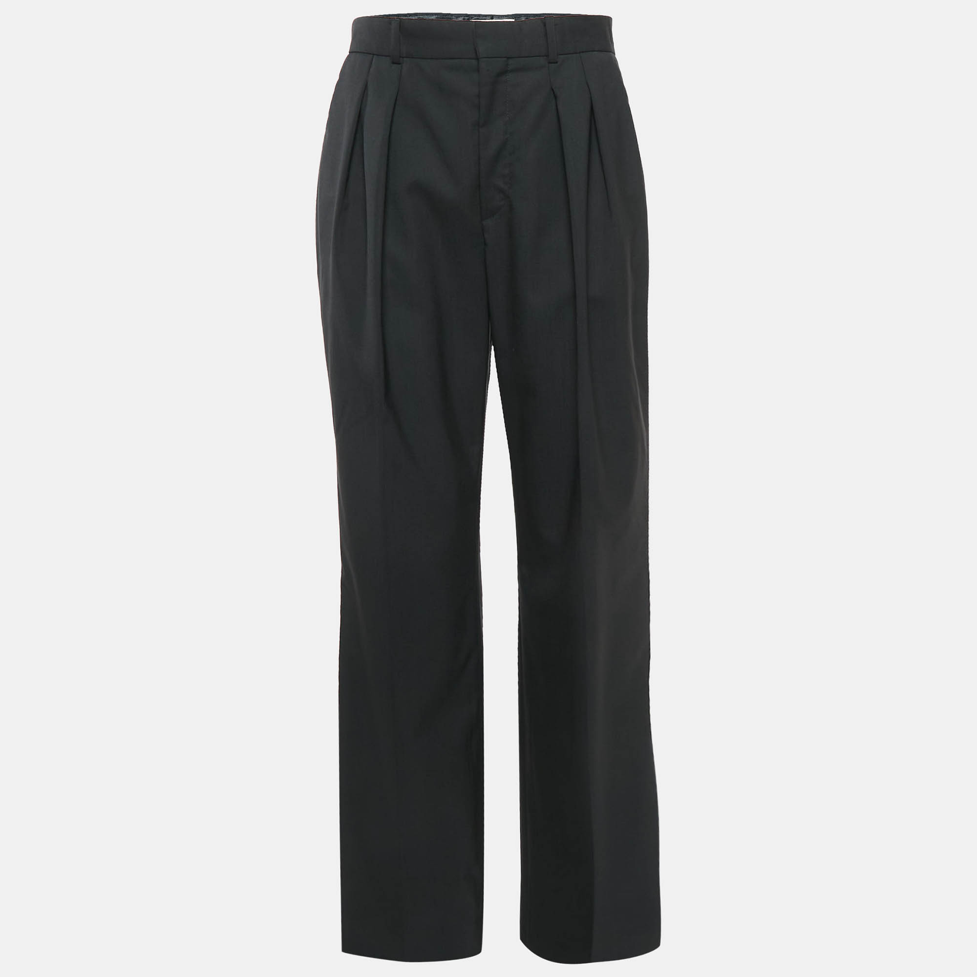 

Celine Black Wool High Waist Tapered Trousers M