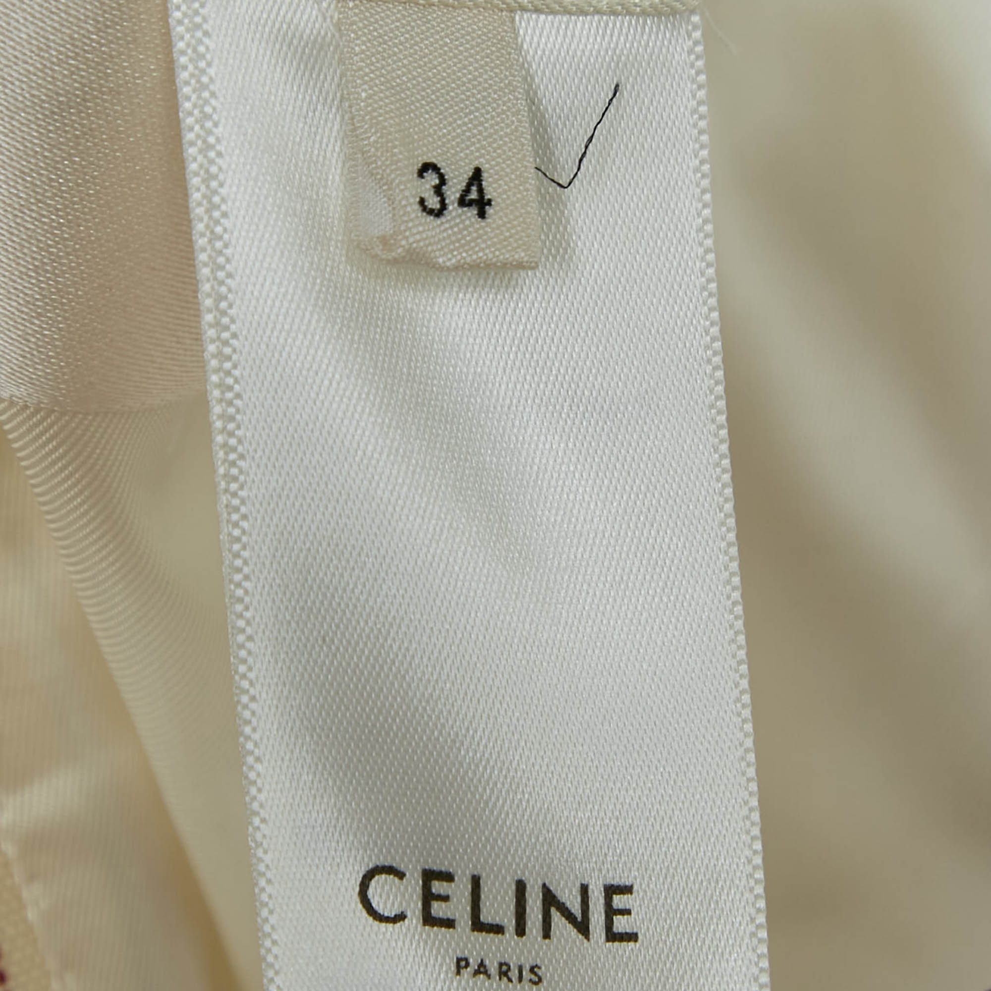 Celine Cream Striped Wool Double Breasted Blazer S 