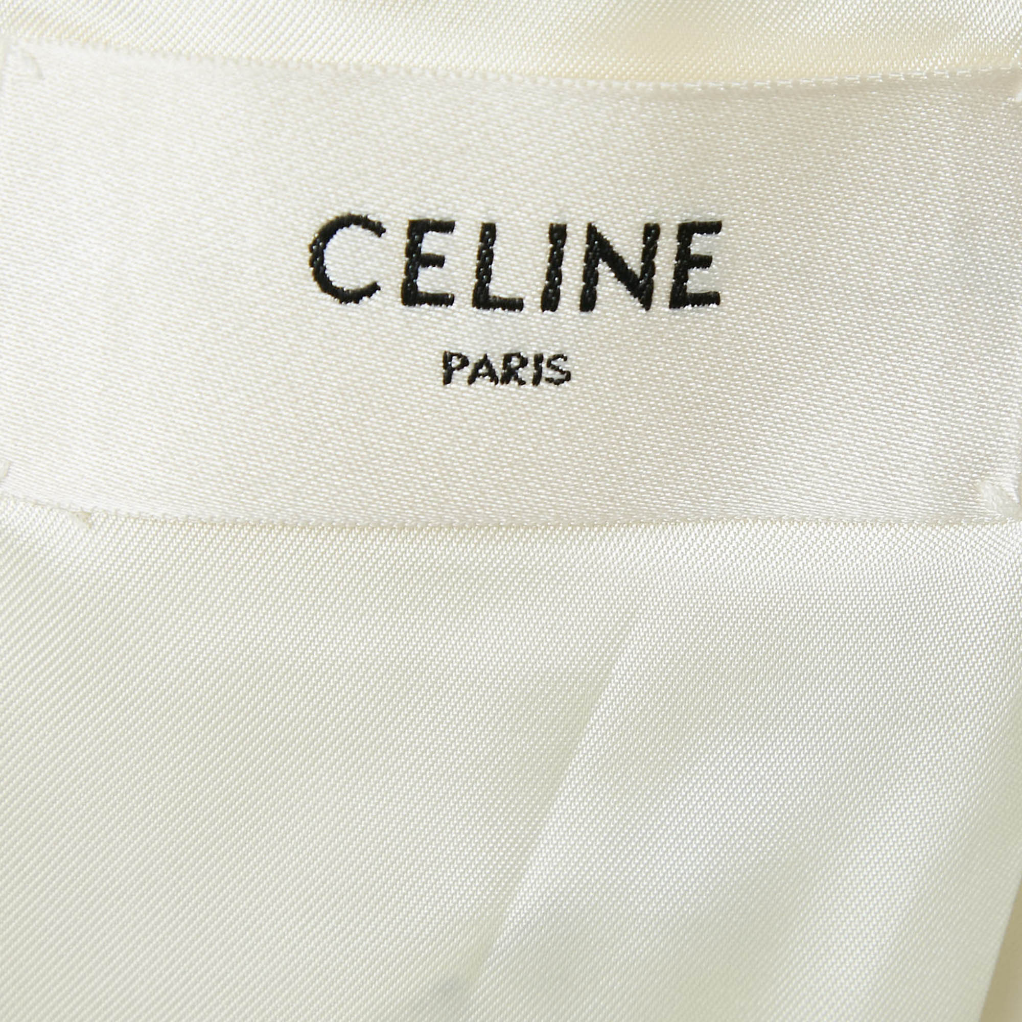 Celine Cream Striped Wool Double Breasted Blazer S 