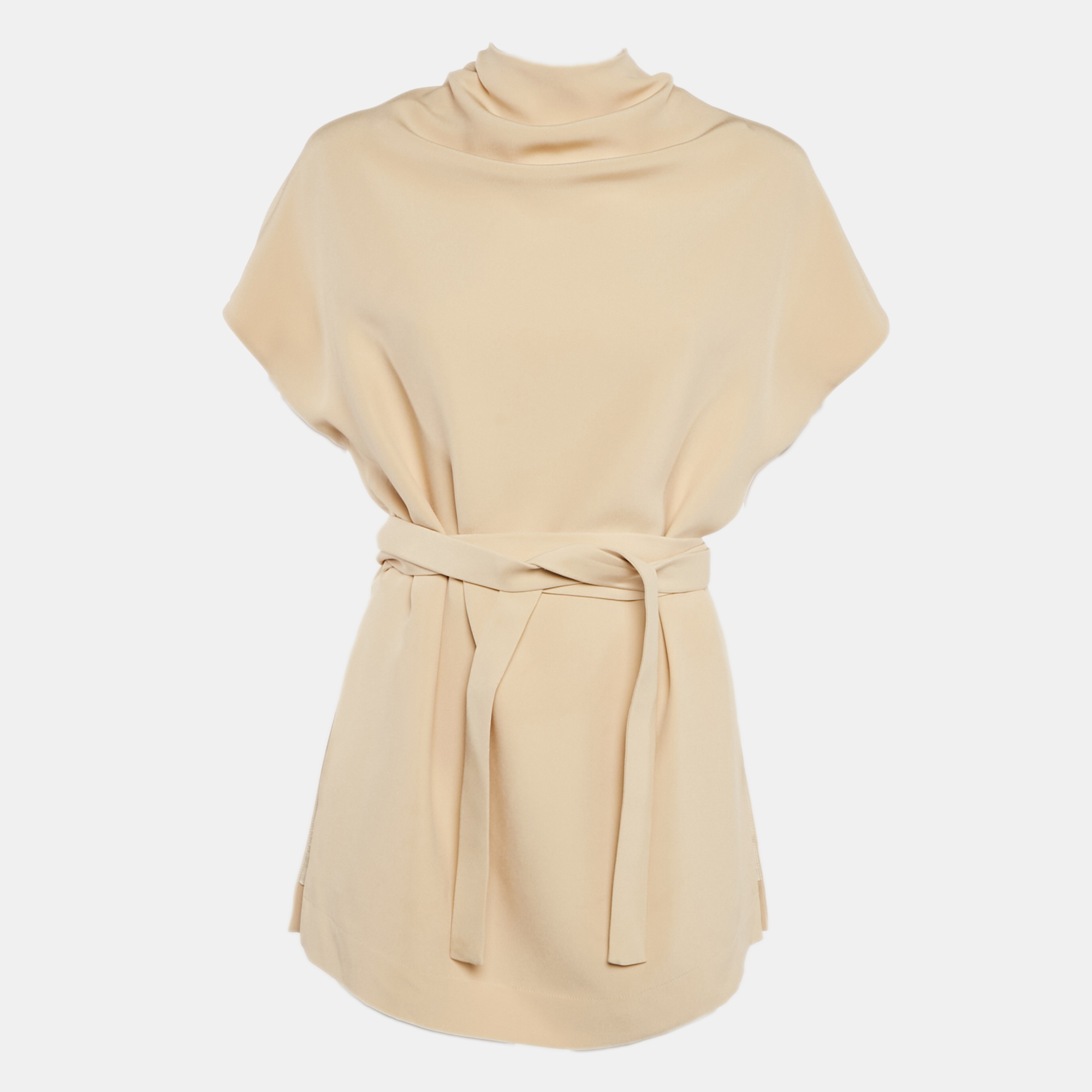 

Celine Cream Silk Tie-Up Detail Mini Dress M