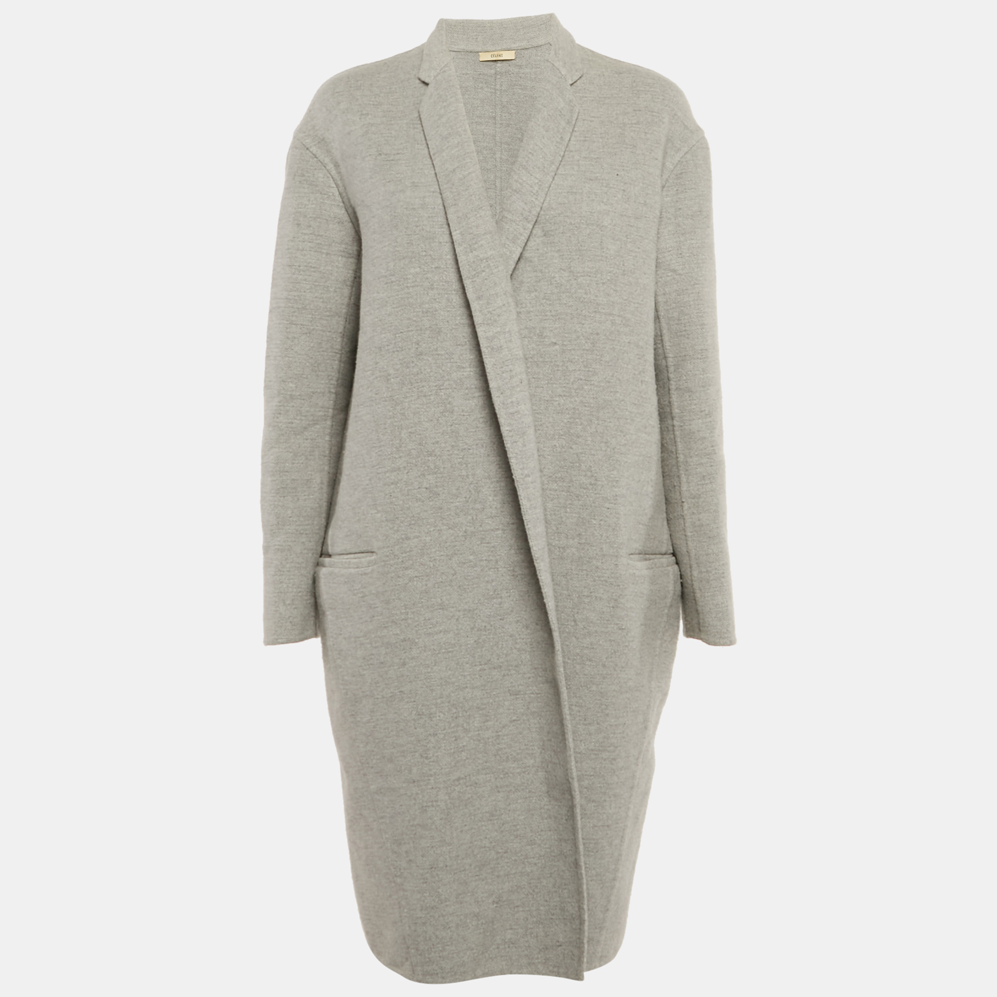 

Celine Grey Cashmere Open Front Long Coat S