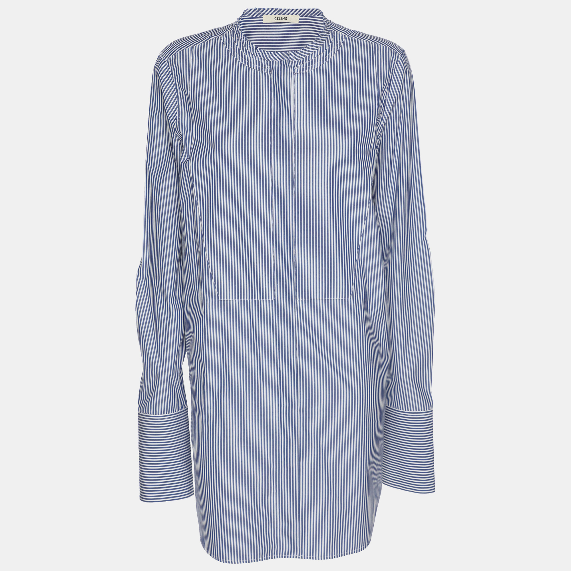 

Celine Blue/White Striped Cotton Button Front Shirt M