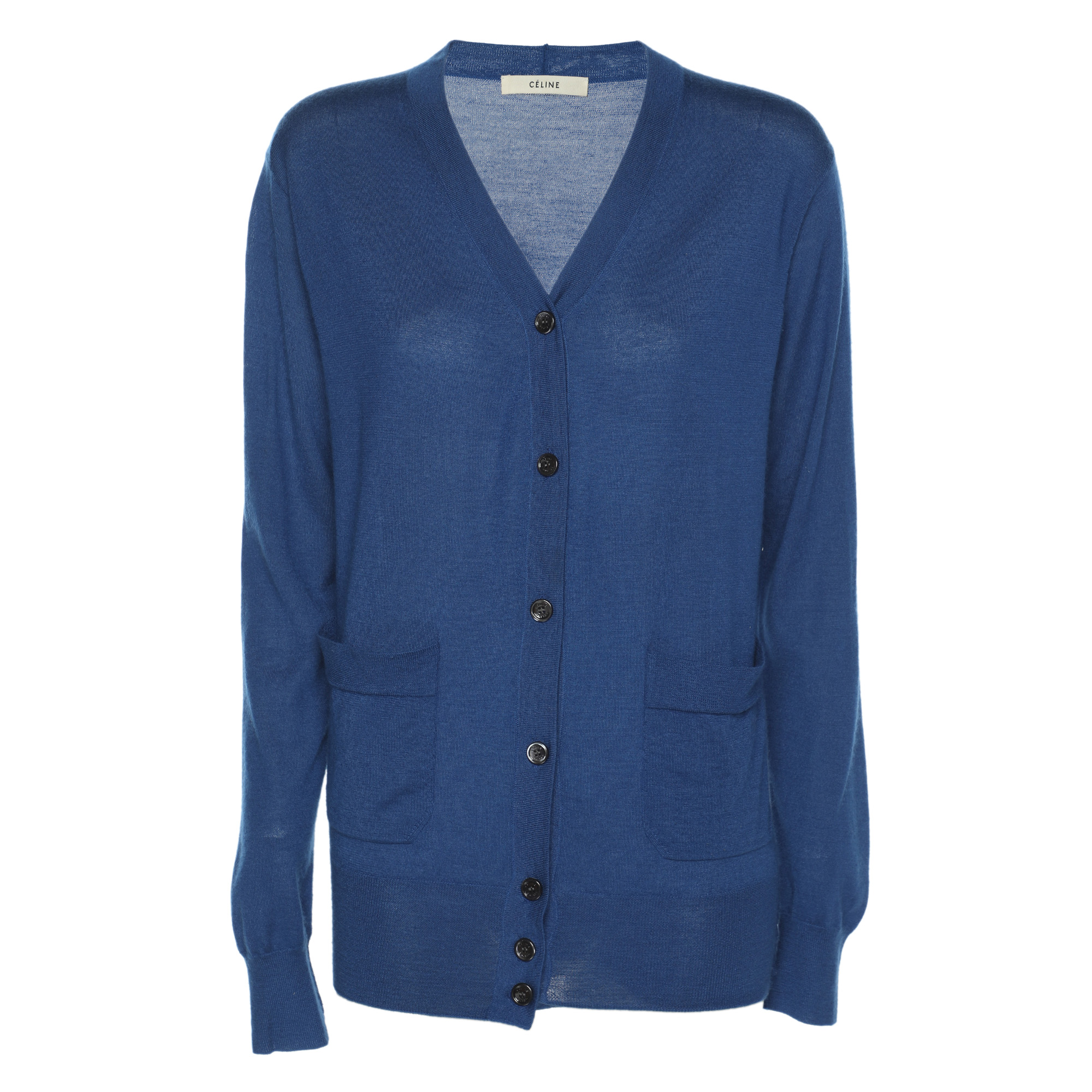 

Celine Blue Cashmere Knit Button Front Sweater XS