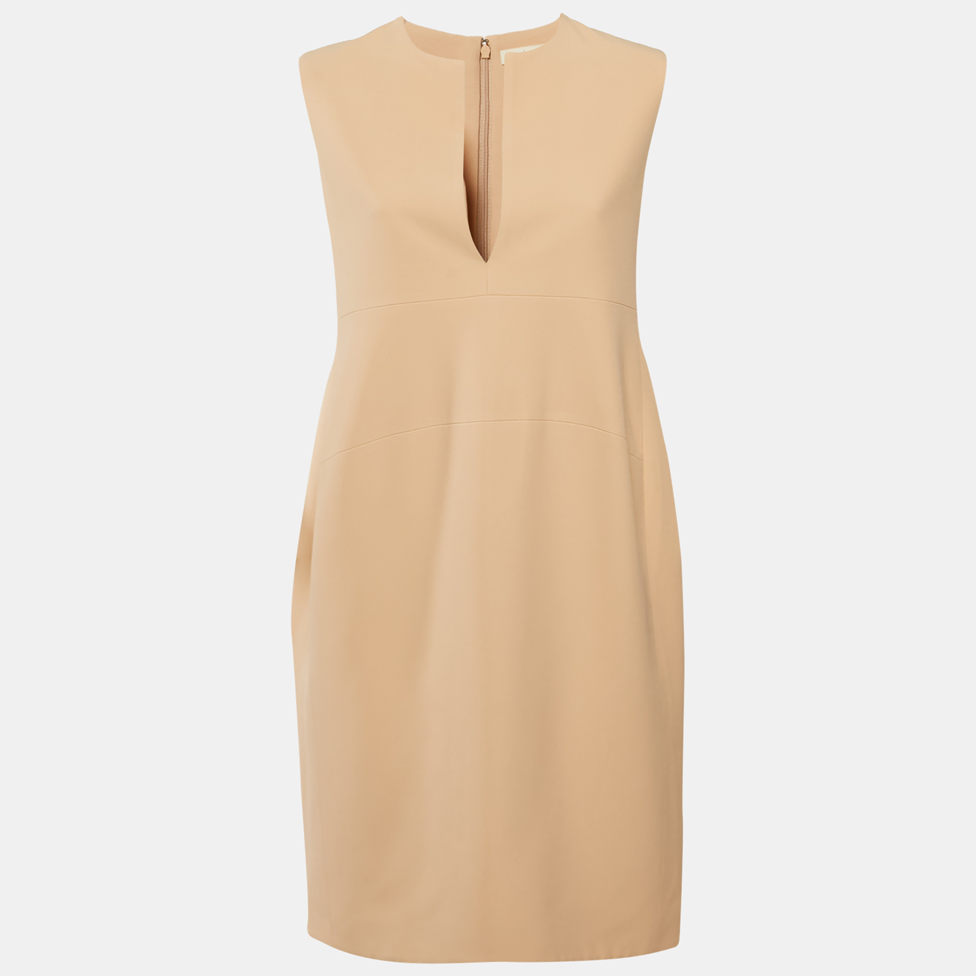 Celine Peach Crepe V-Neck Mini Dress M