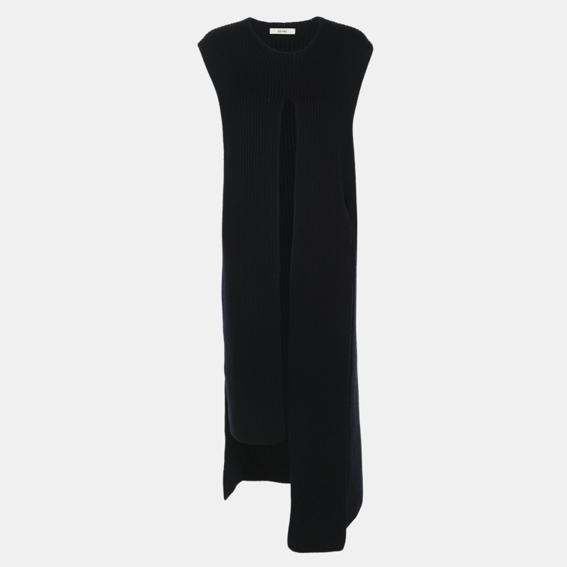 

Celine Navy Blue Wool Rib Knit Dress S